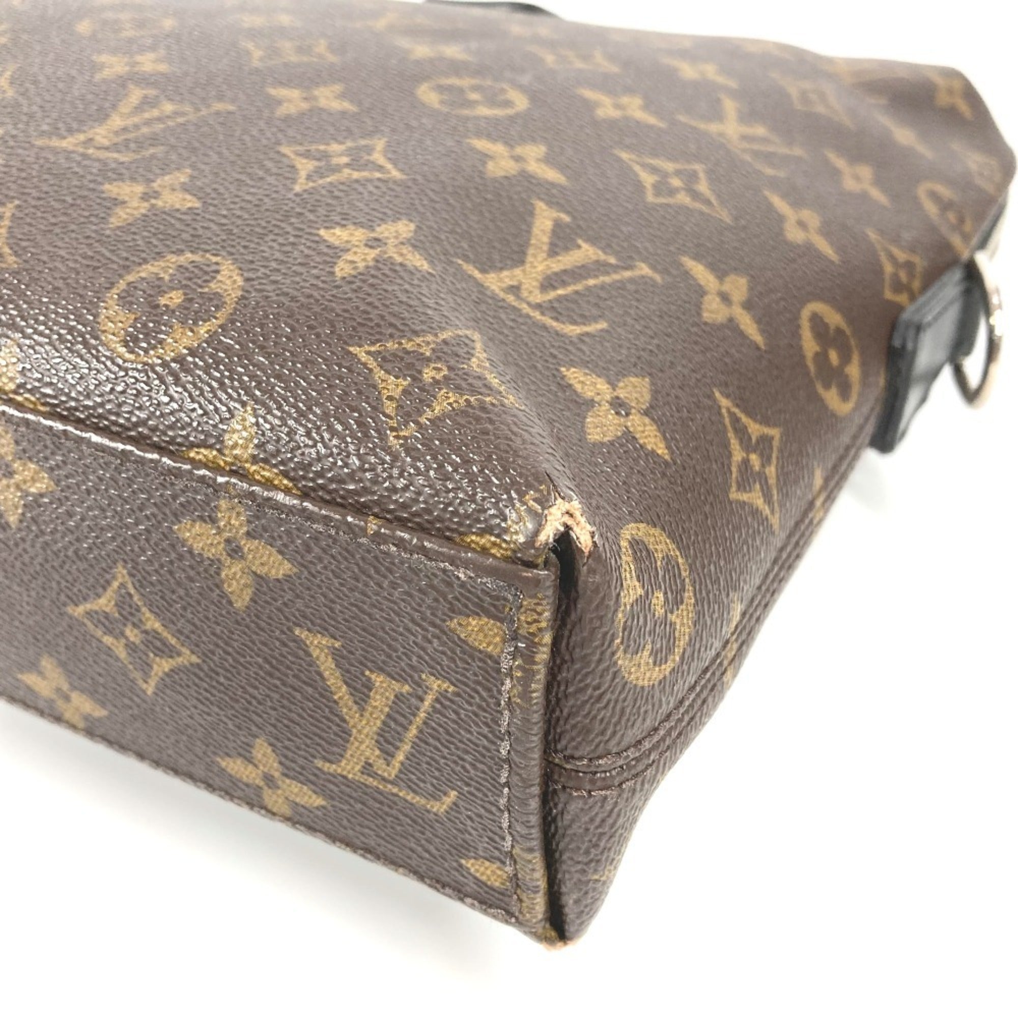 Louis Vuitton Black Brown Monogram Canvas Handbag (Pre-Owned)
