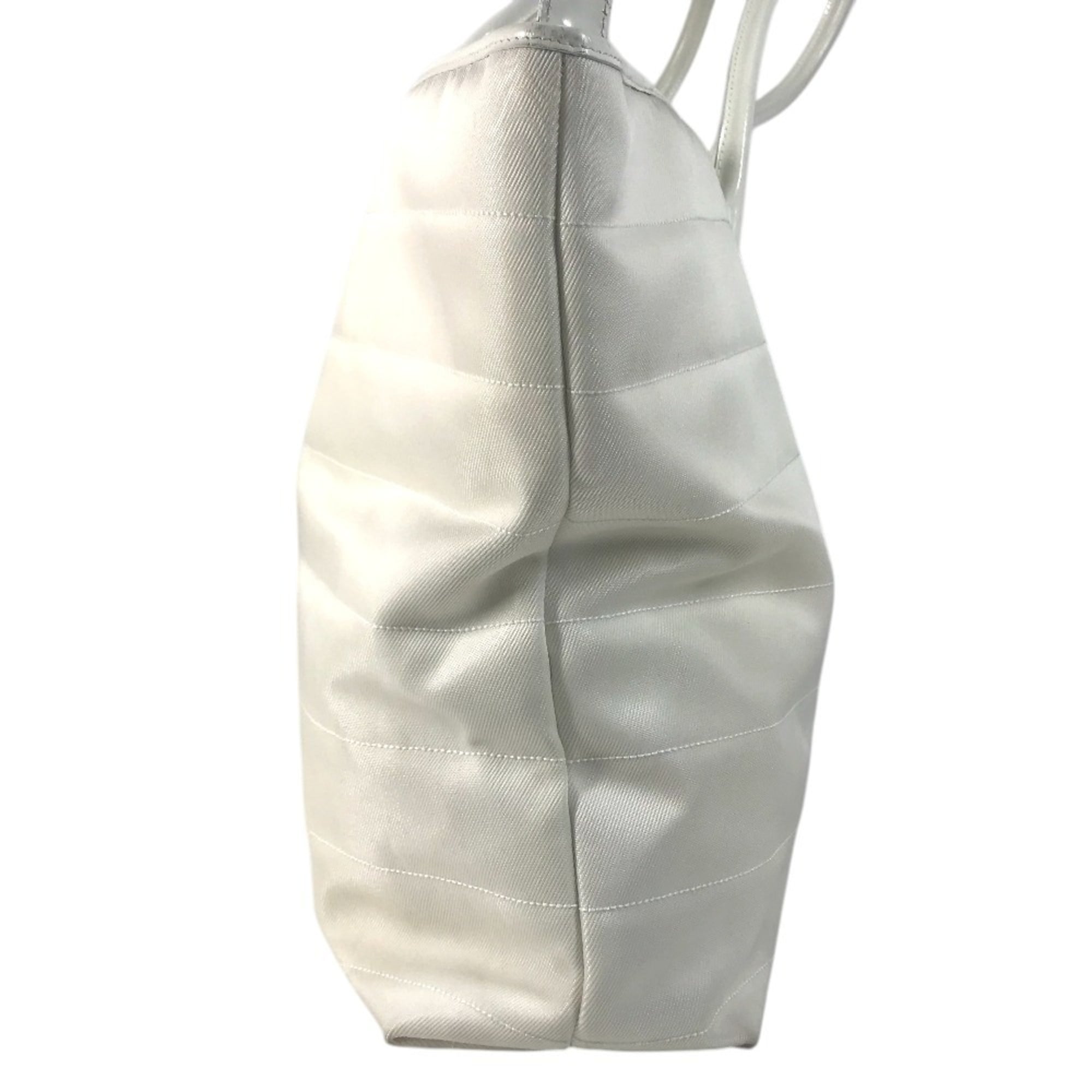 Gucci White Nylon Canvas Leather Boston Bag Shoulder Bag Tote Bag (Pre-Owned)