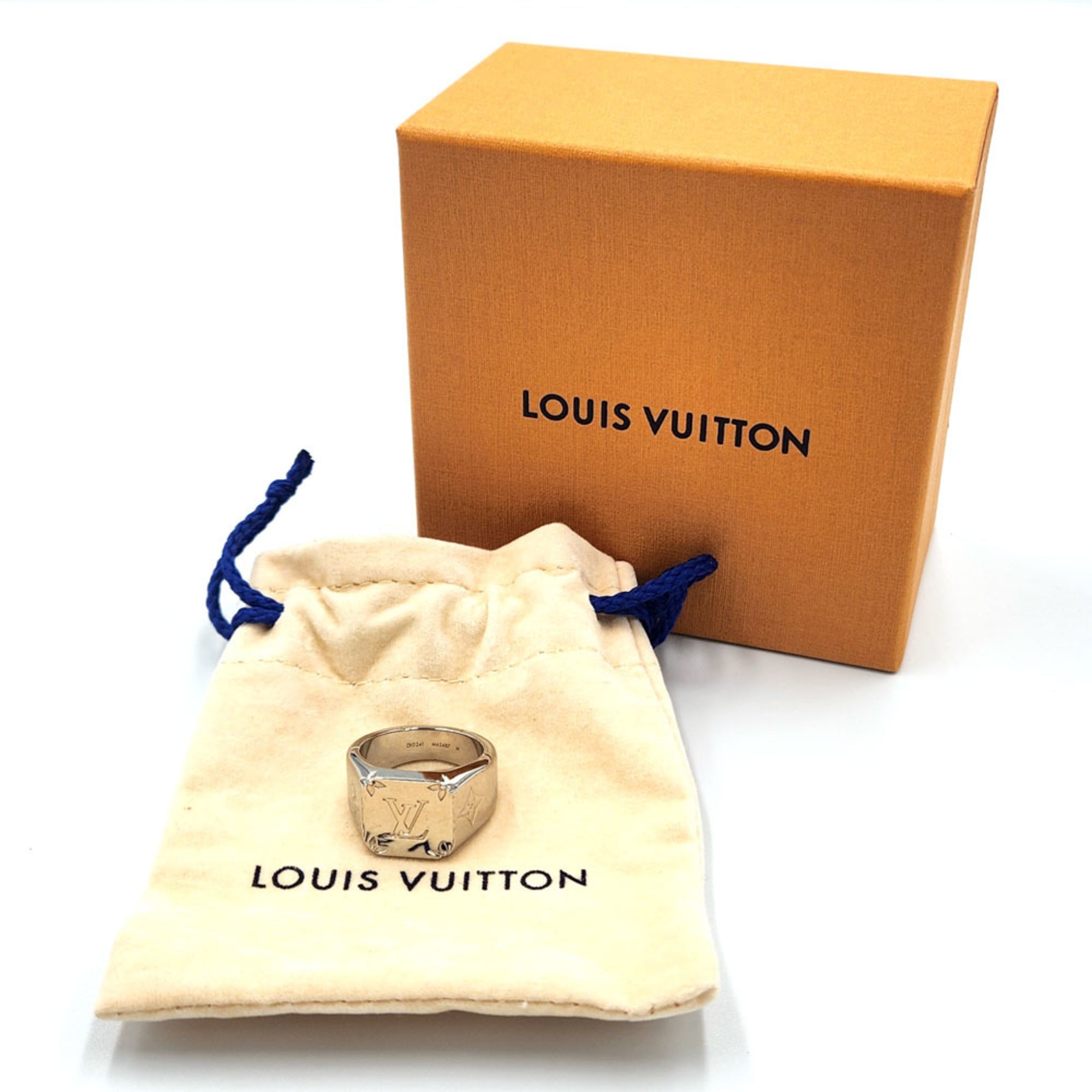 Louis Vuitton Silver Metal Band Ring (Pre-Owned)