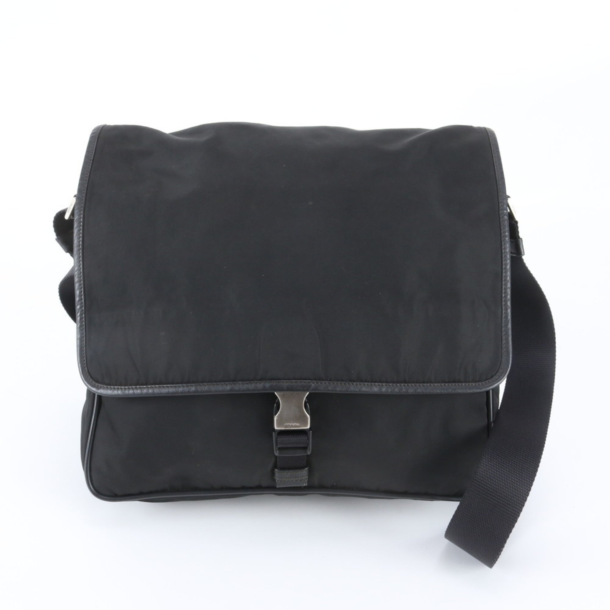 Prada Black Nylon Leather Shoulder Bag (Pre-Owned)