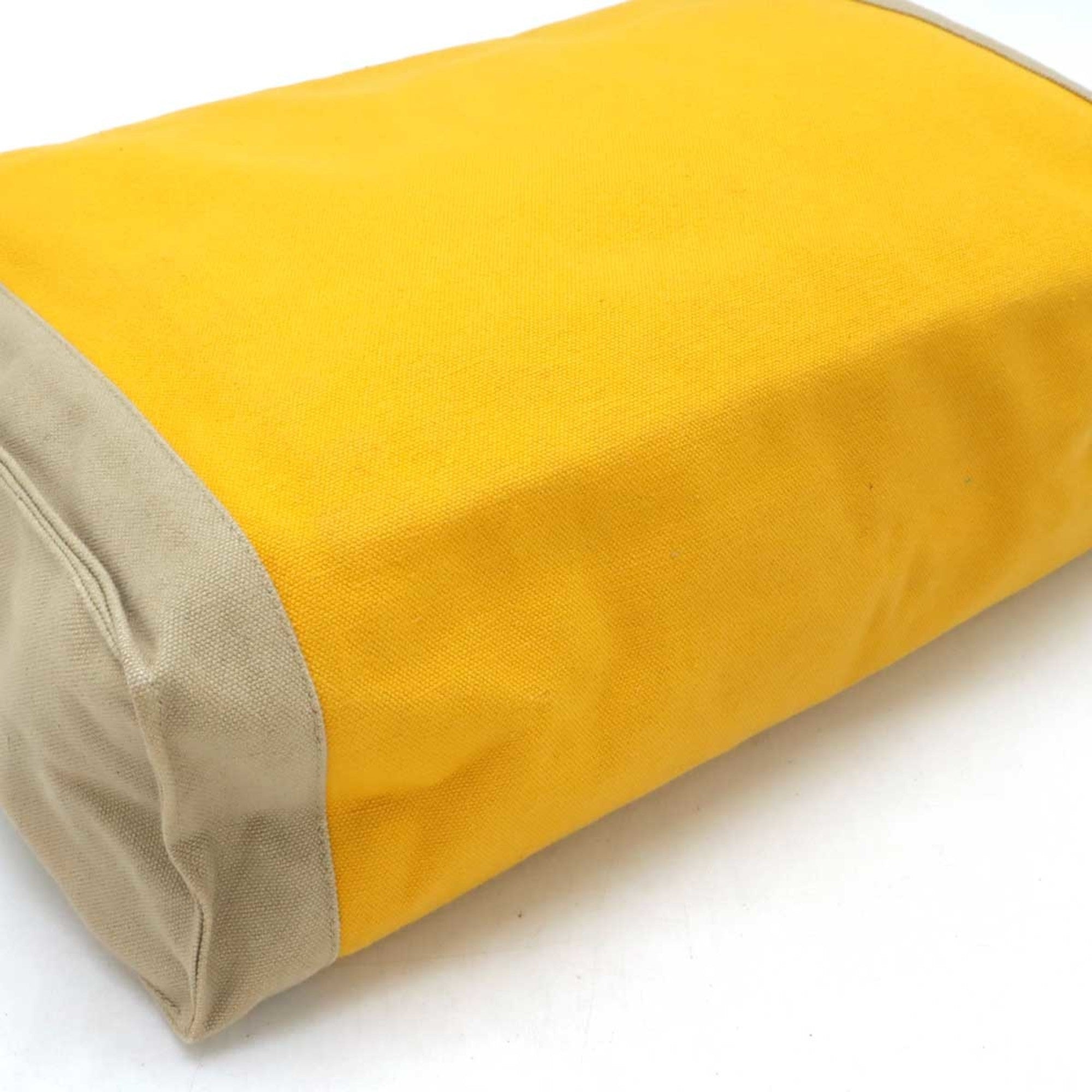 Hermes Beige Yellow Canvas Clutch Bag Pouch (Pre-Owned)