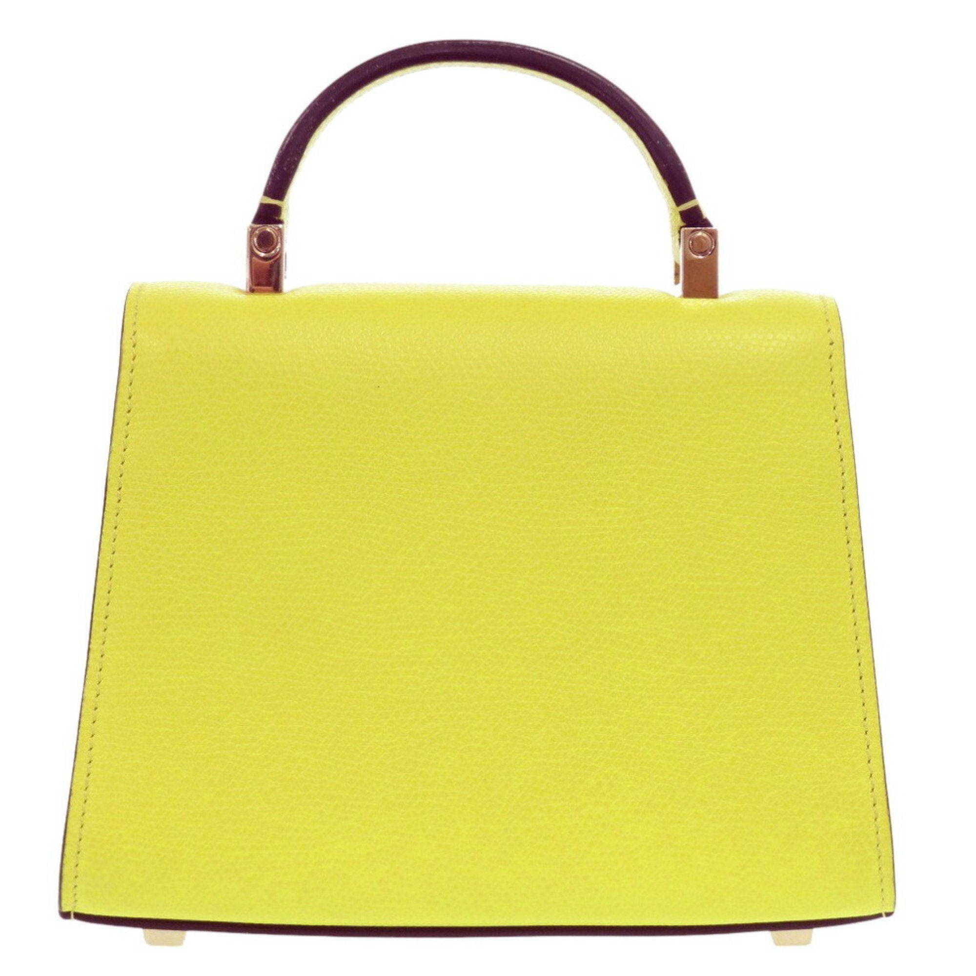 Valextra Yellow Leather Handbag (Pre-Owned)