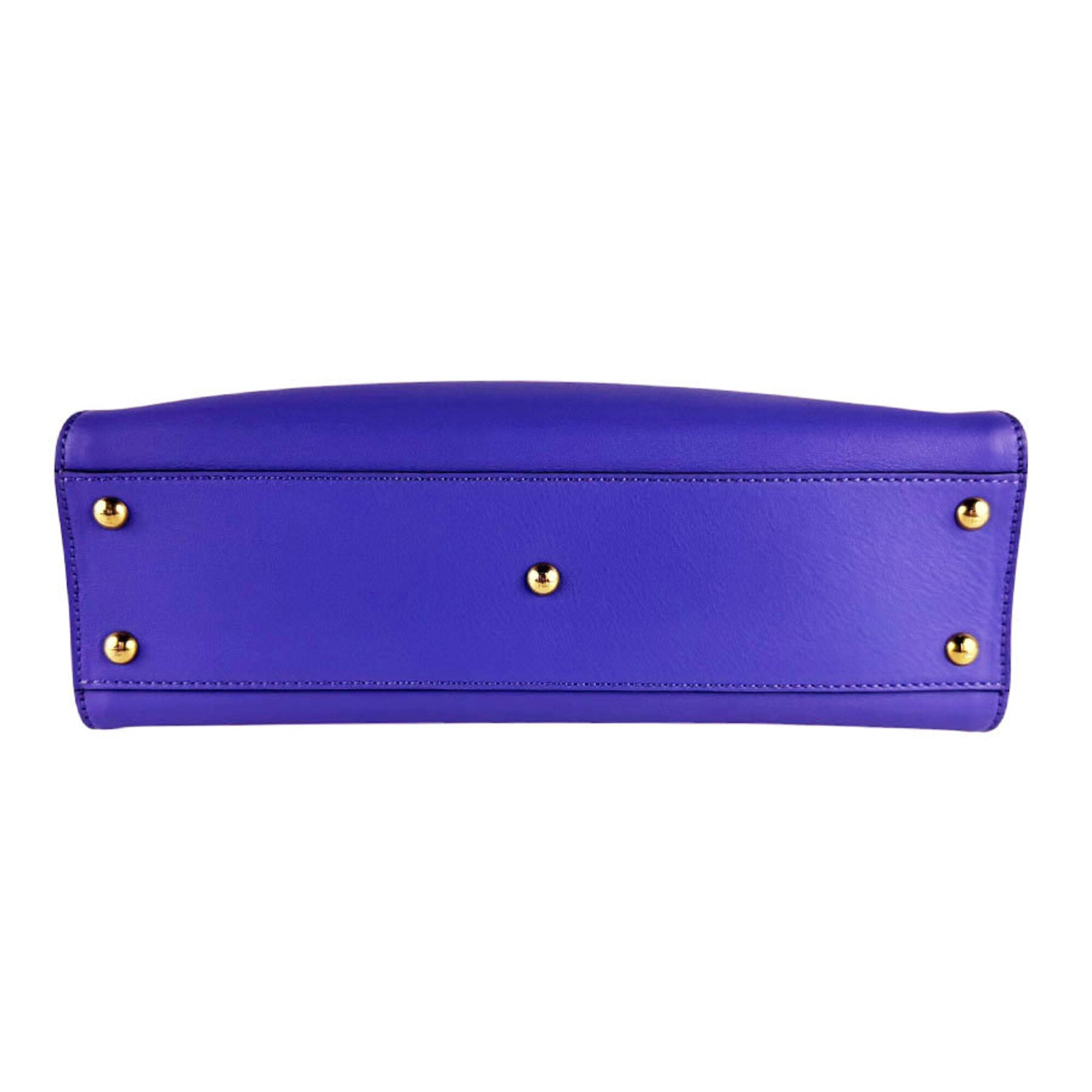 Fendi Purple Leather Handbag Shoulder Bag (Pre-Owned)
