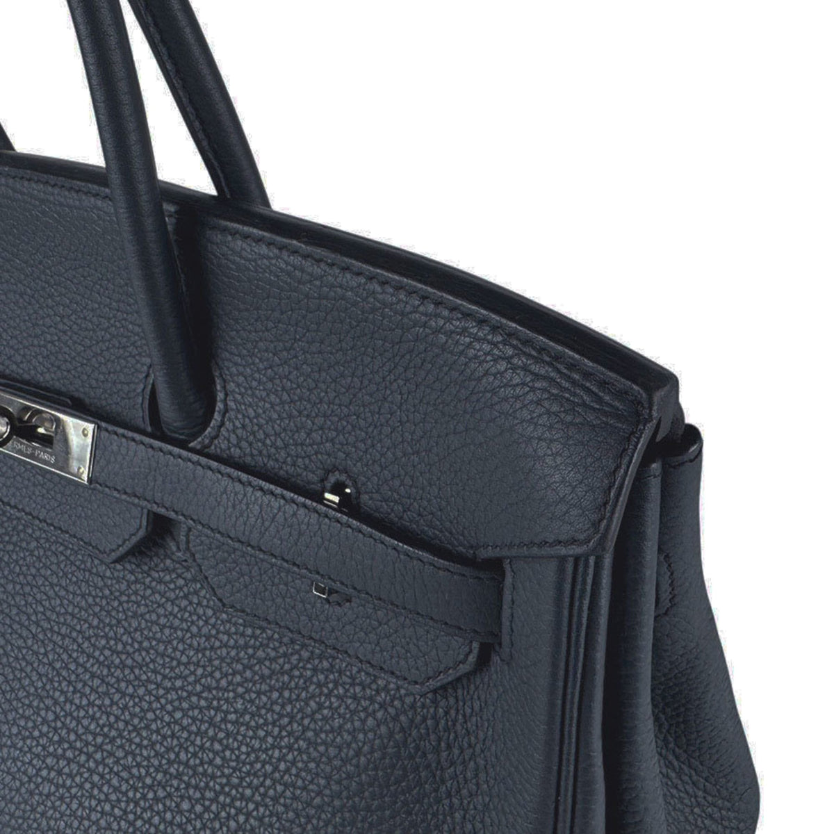 Hermes Blue Indigo Taurillon Clemence Leather Handbag (Pre-Owned)