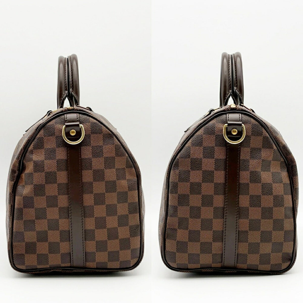 Louis Vuitton Damier Ebene Damier Canvas Leather Boston Bag Shoulder Bag (Pre-Owned)