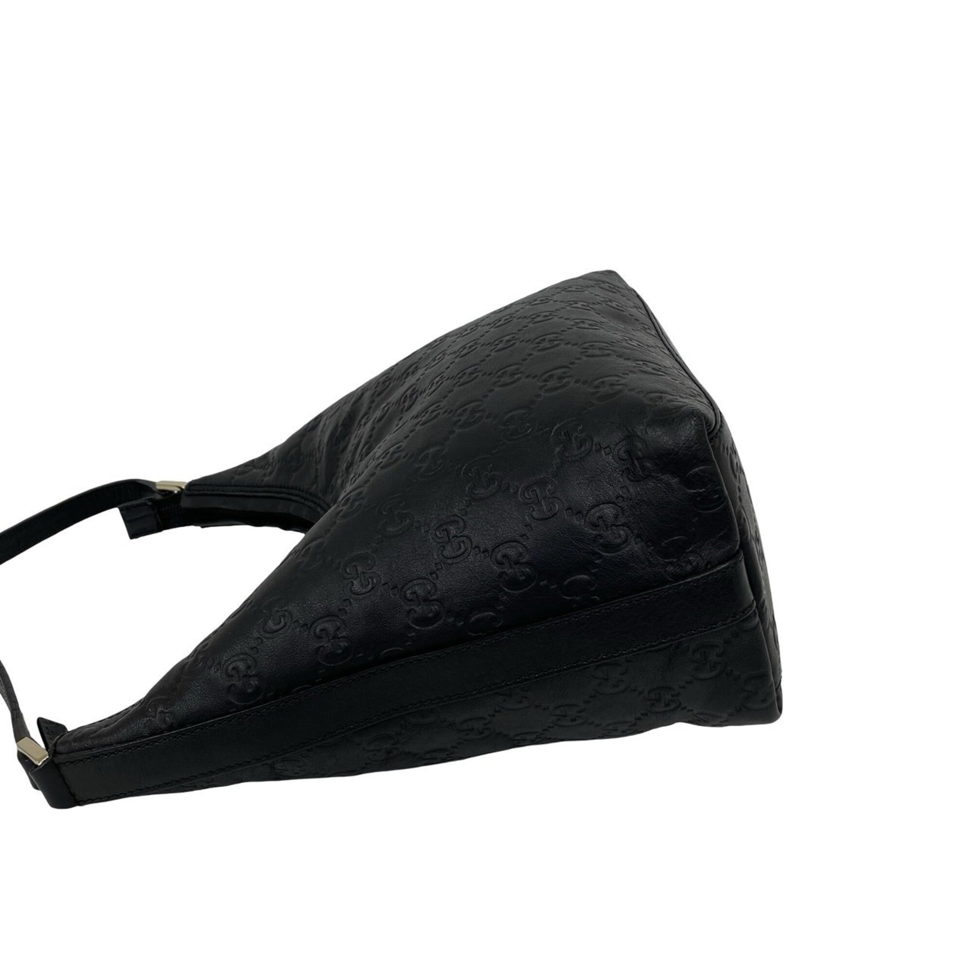 Gucci Black Leather Shoulder Bag Tote Bag (Pre-Owned)