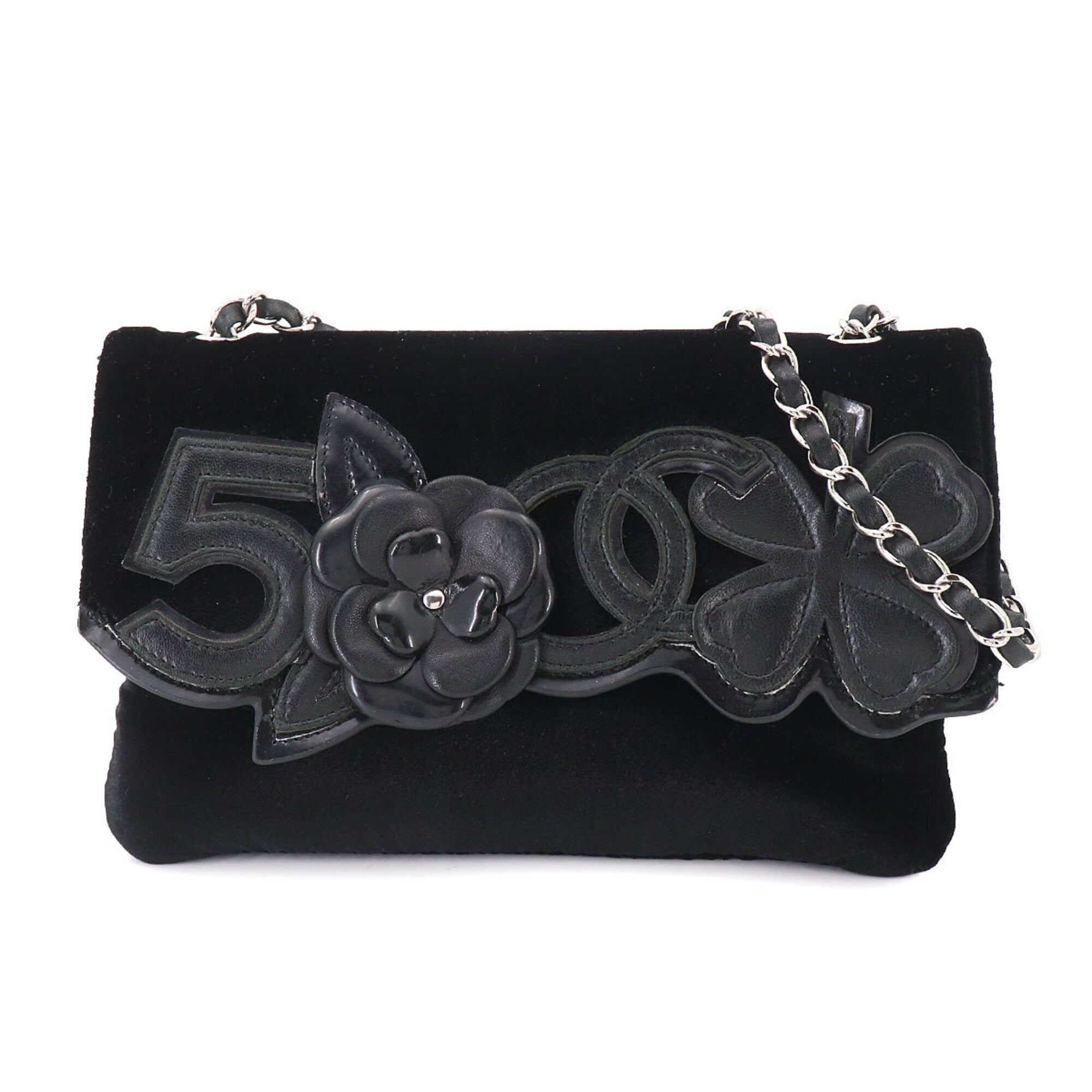 Chanel Black Leather Handbag Shoulder Bag (Pre-Owned)