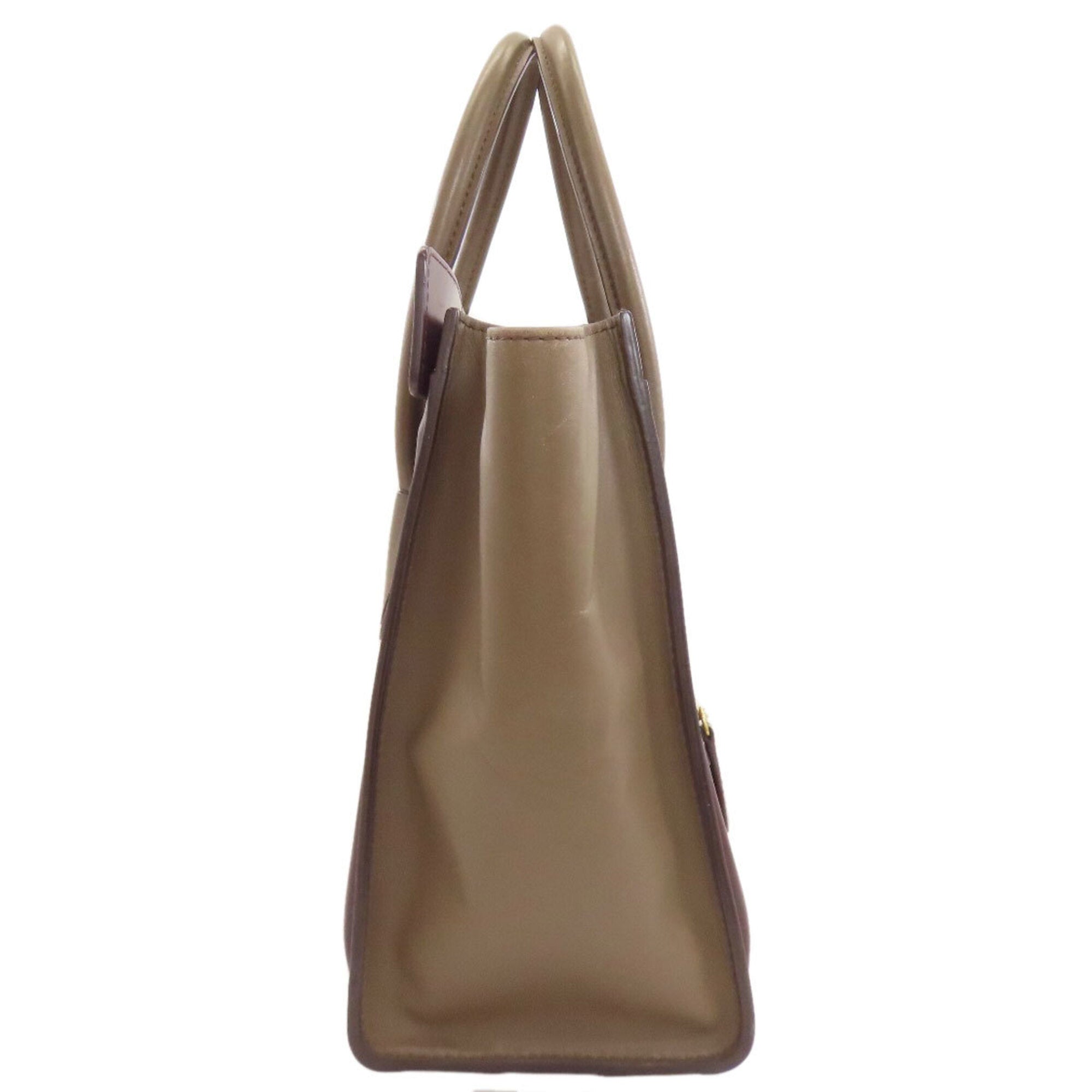 Celine Black Bordeaux Brown Leather Tote Bag (Pre-Owned)