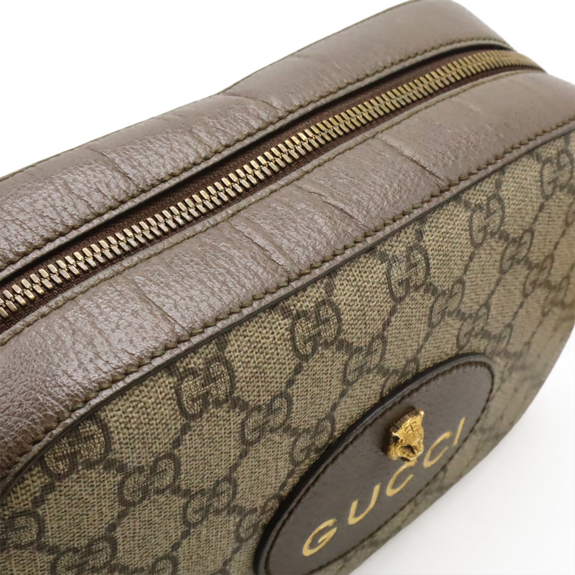 Gucci Beige Brown Green Red Color Yellow Gg Supreme Canvas Pvc Clutch Bag Handbag Shoulder Bag (Pre-Owned)