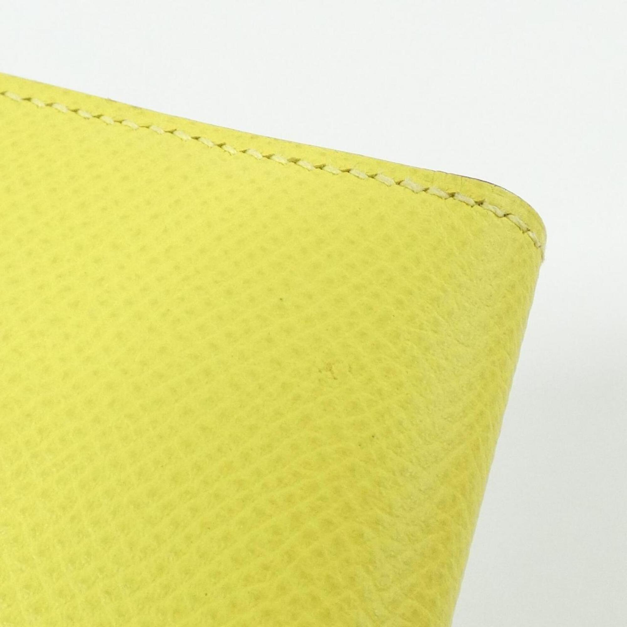 Hermes Lime Yellow Epsom Leather Long Wallet (Bi-Fold) (Pre-Owned)