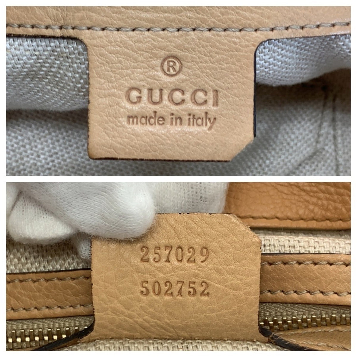 Gucci Light Brown Leather Shoulder Bag Tote Bag (Pre-Owned)