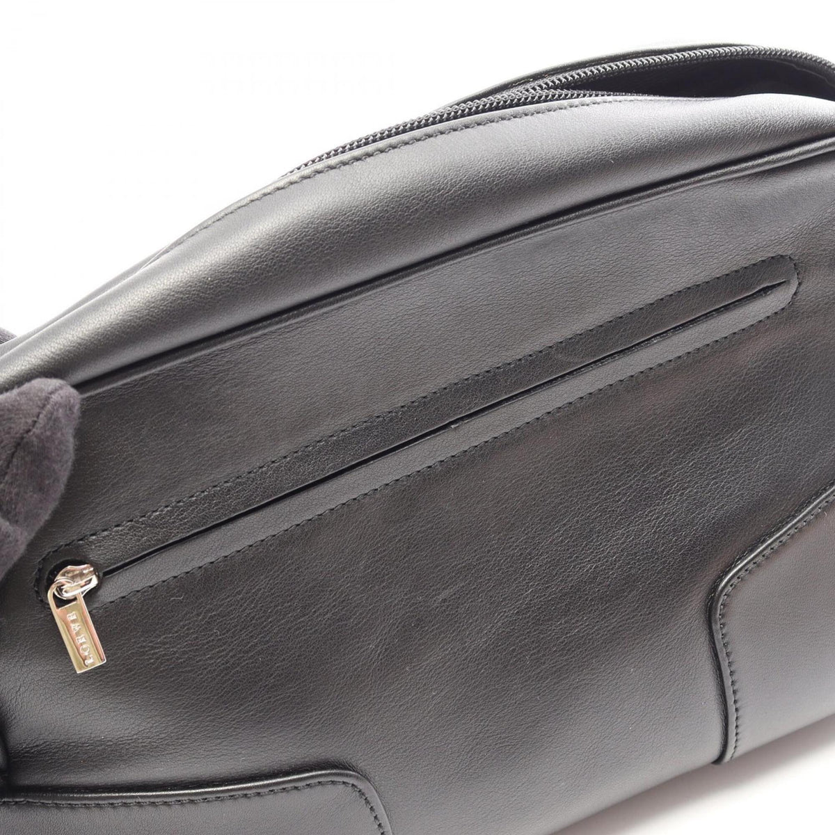 Loewe Black Leather Clutch Bag Handbag (Pre-Owned)