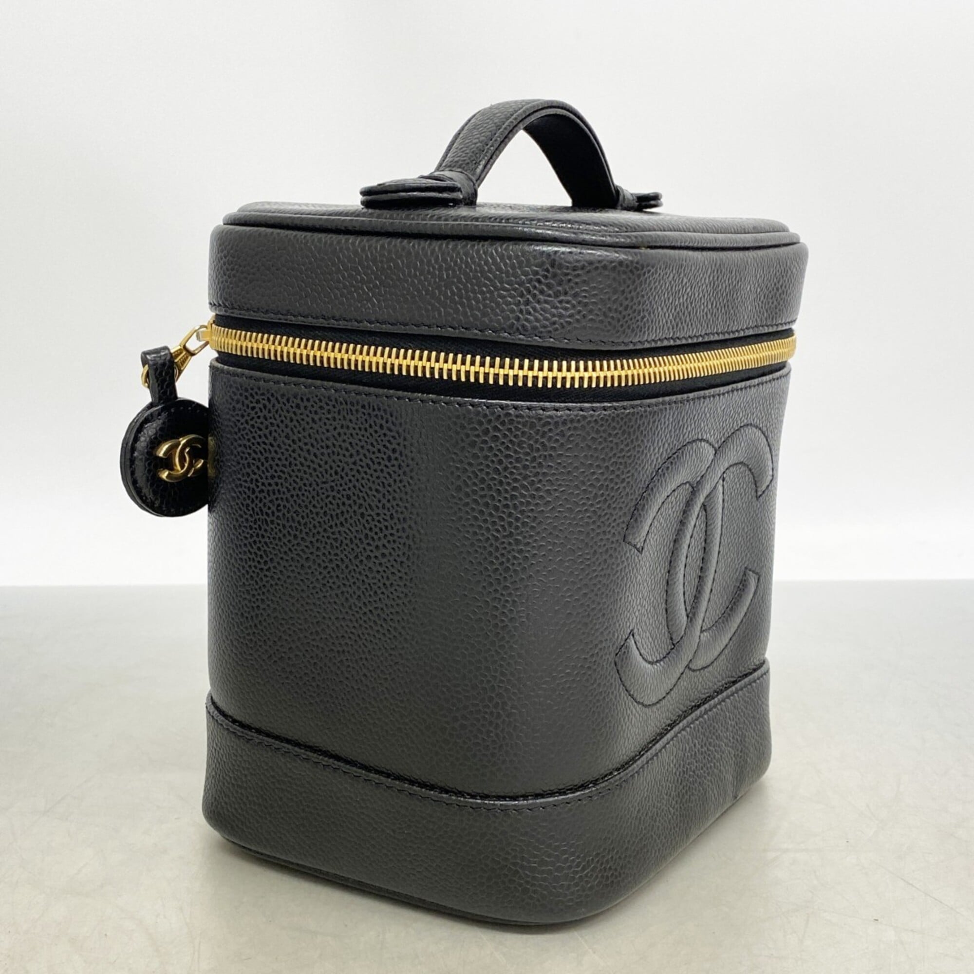 Chanel Black Grained Calfskin Vanity Bag (Pre-Owned)