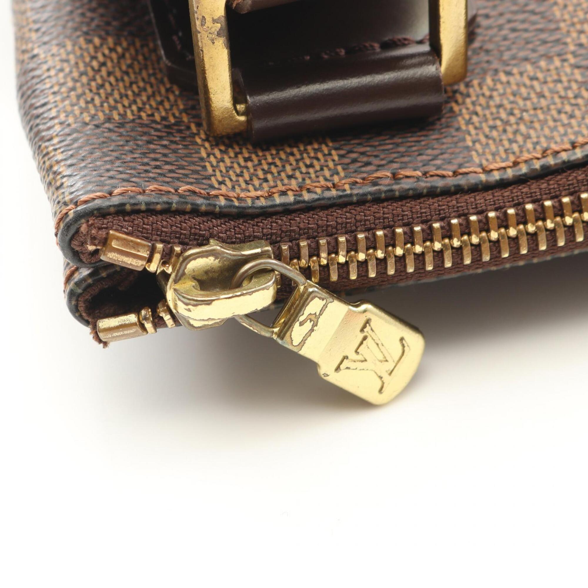 Louis Vuitton Brown Coated Canvas Leather Handbag Pochette Shoulder Bag (Pre-Owned)