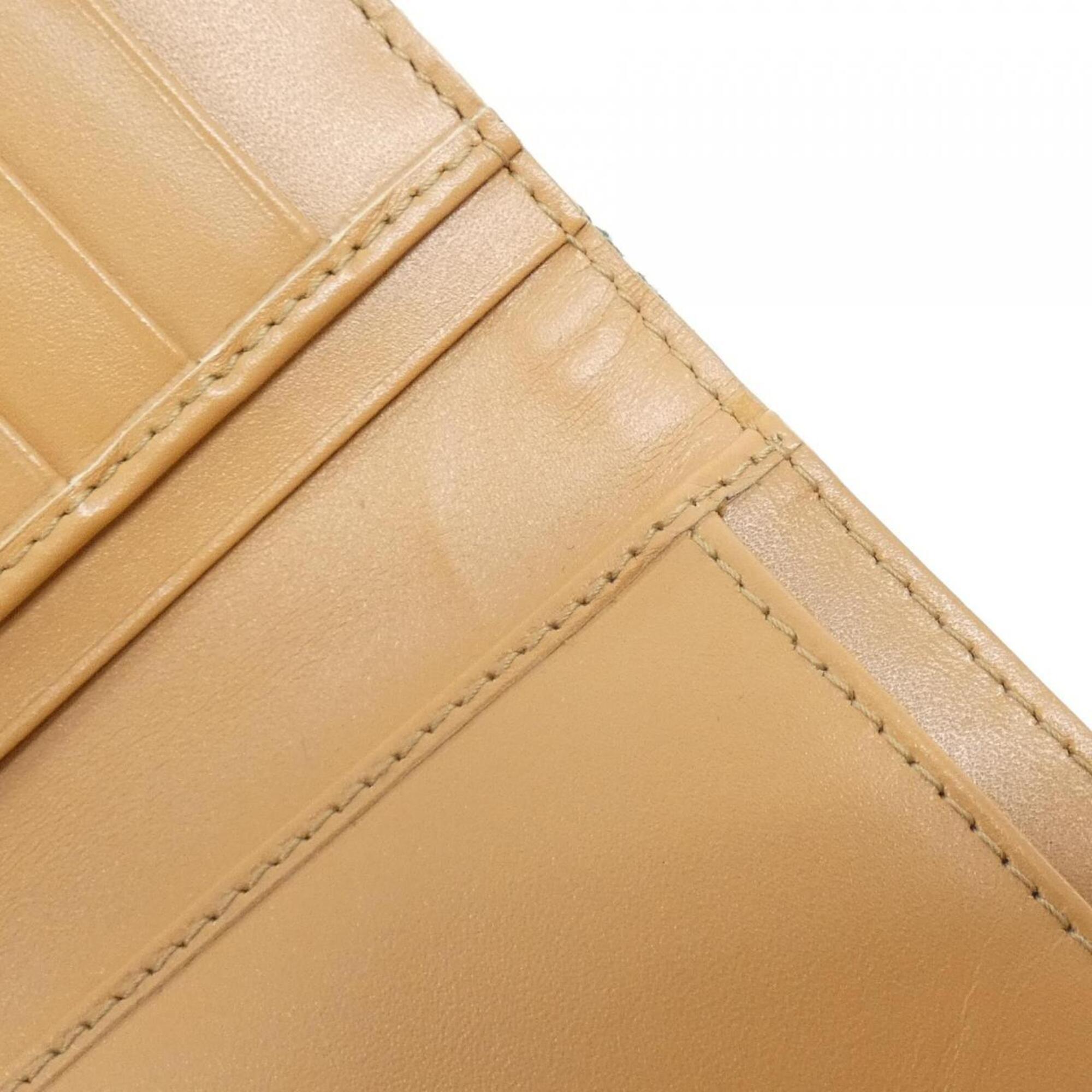 Christian Dior Gray Green Canvas Long Wallet (Tri-Fold) (Pre-Owned)
