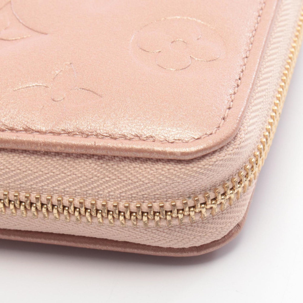 Louis Vuitton Pink Rose Gold Monogram Leather Long Wallet (Bi-Fold) (Pre-Owned)