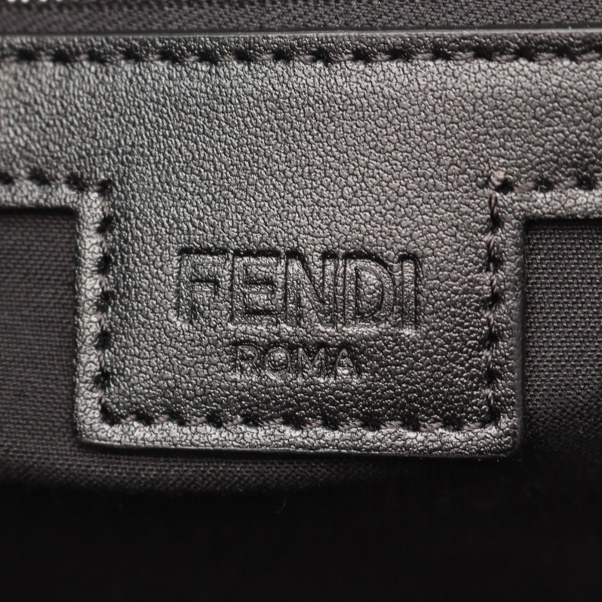 Fendi Black Gray Canvas Leather Tote Bag (Pre-Owned)