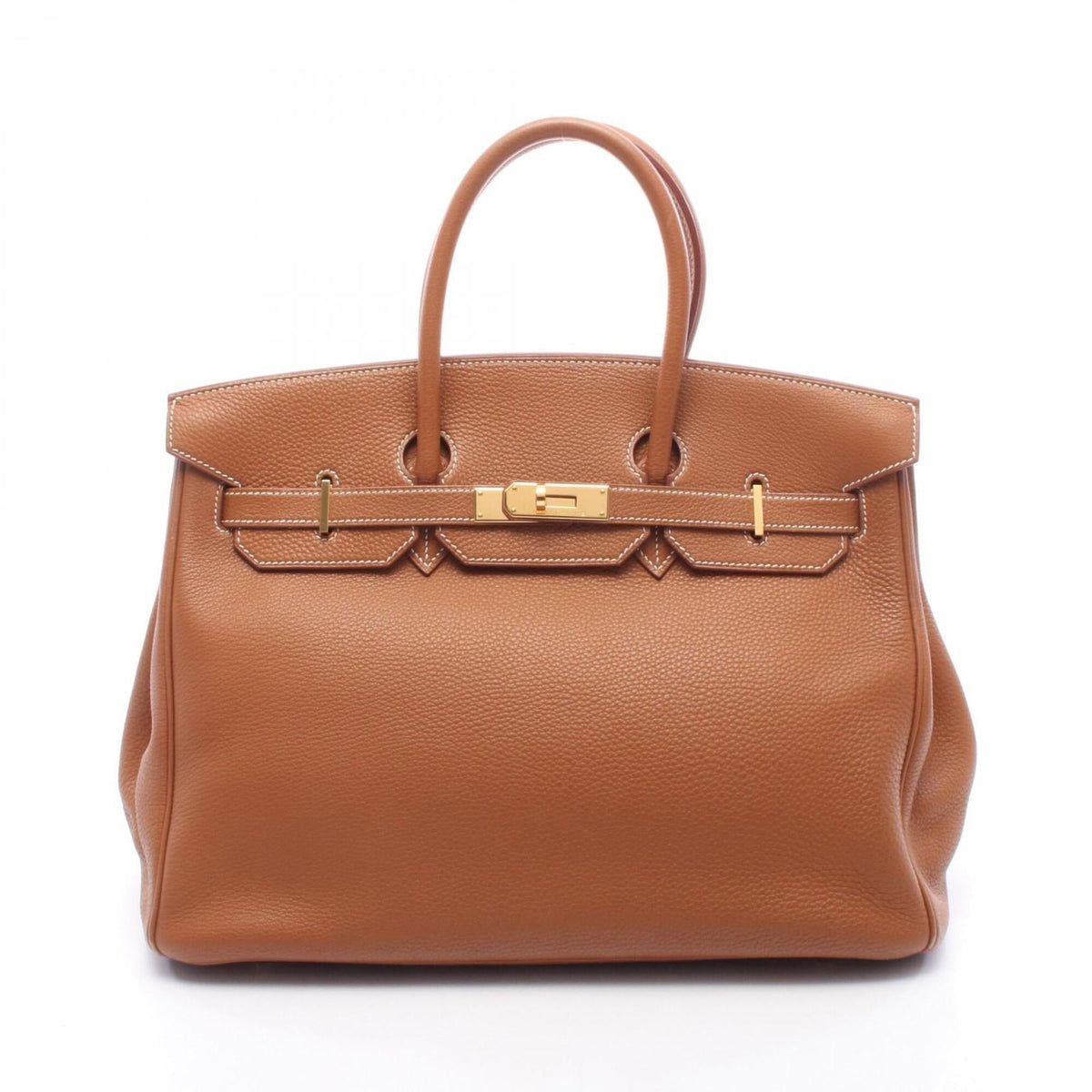 Hermes Brown Taurillon Clemence Leather Handbag (Pre-Owned)