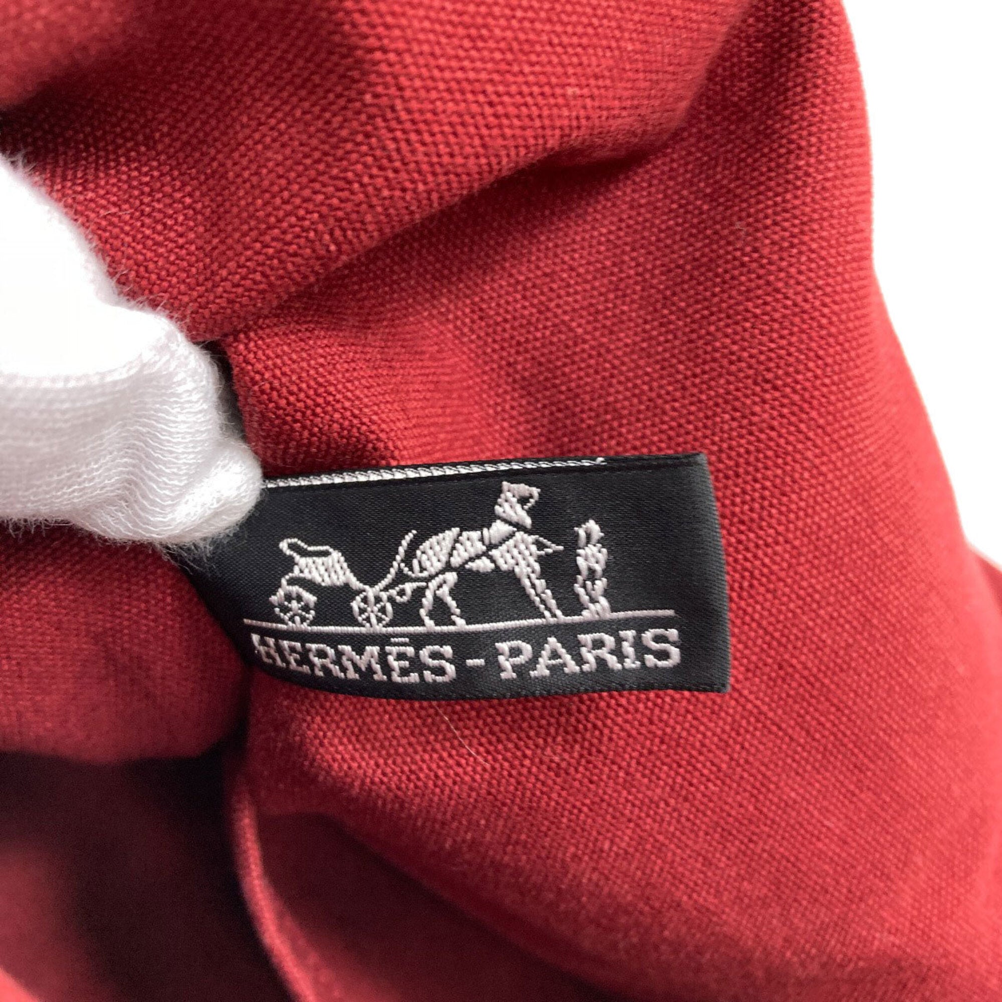 Hermes Red Color Canvas Tote Bag (Pre-Owned)