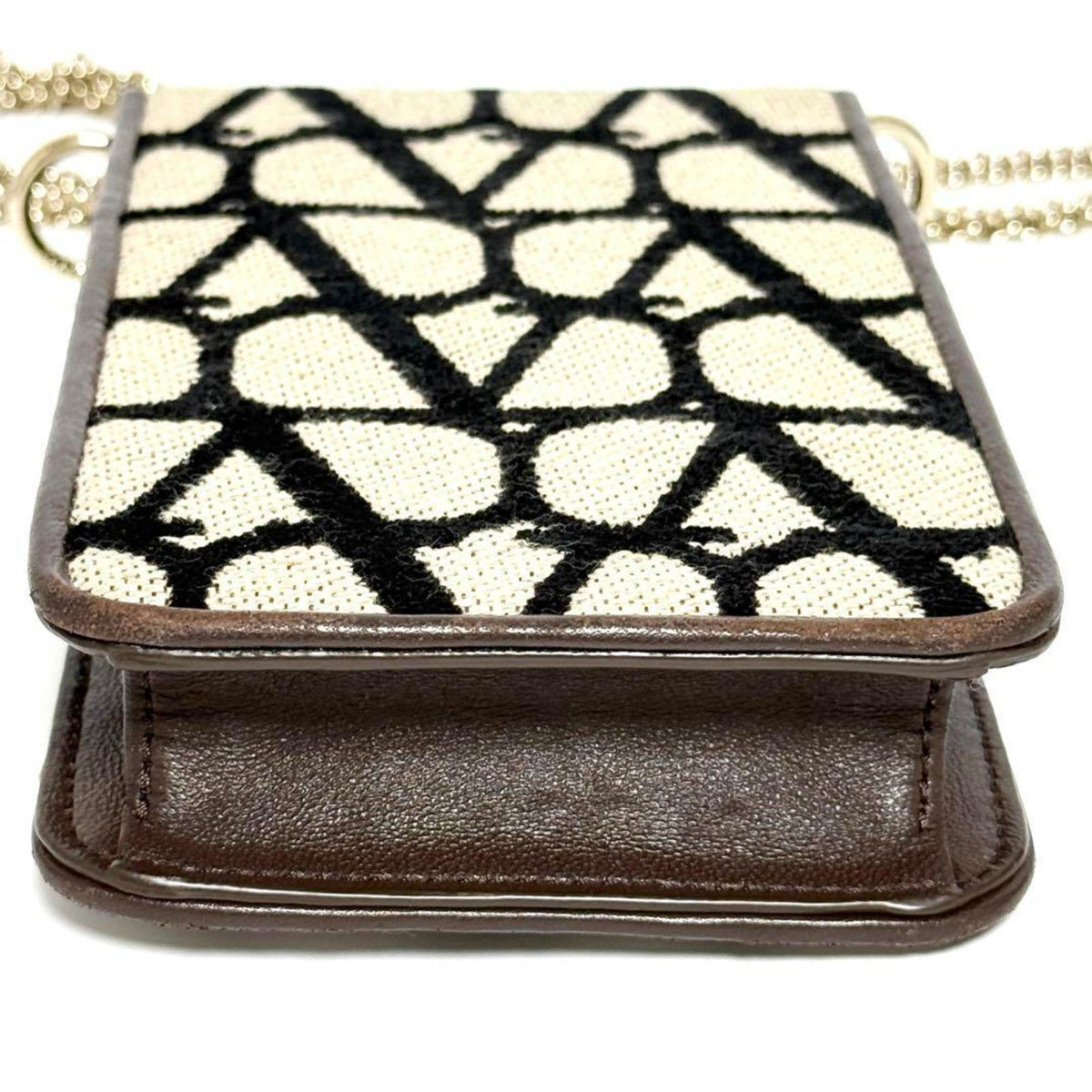 Valentino Leather Canvas Metal Pouch Shoulder Bag (Pre-Owned)