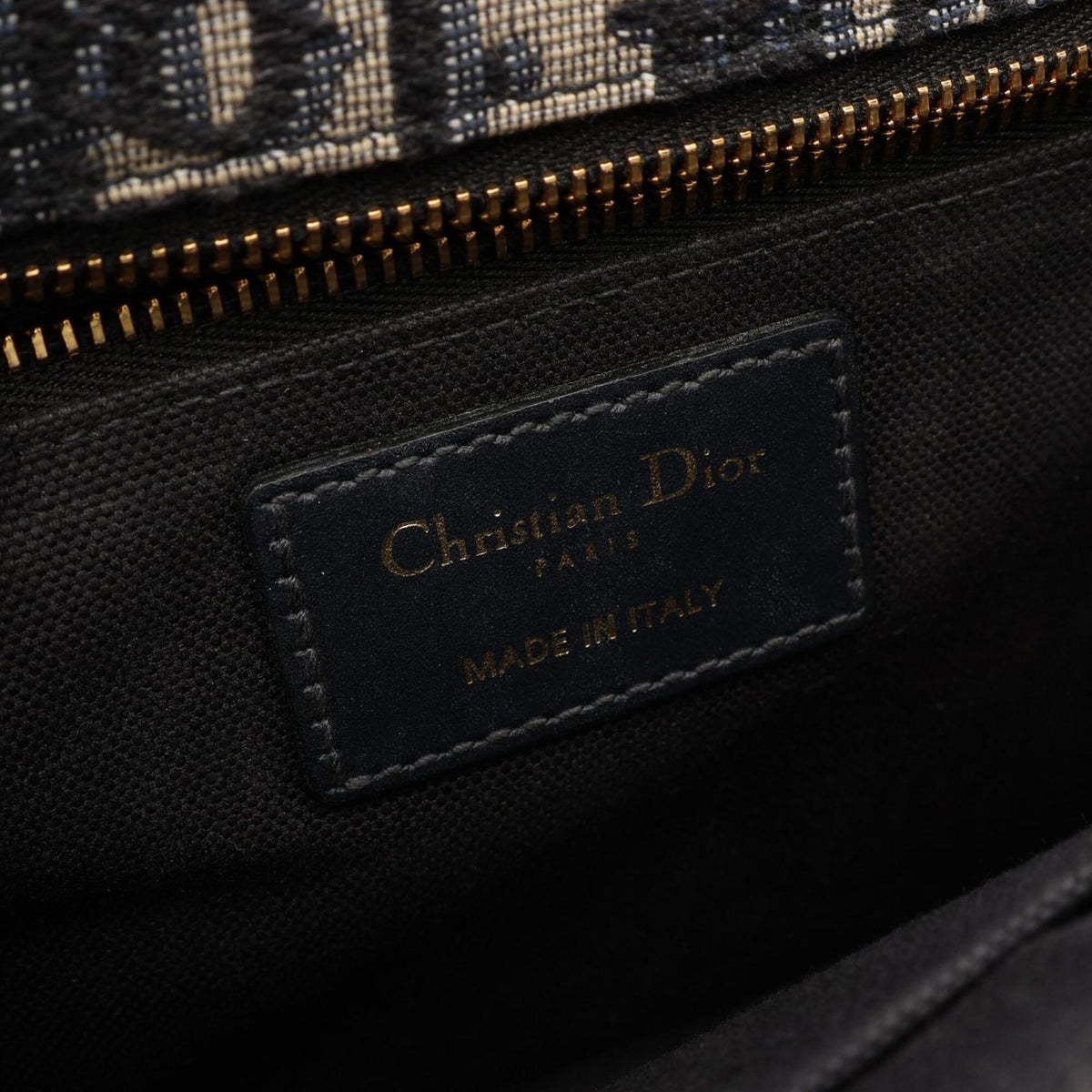 Christian Dior Beige Navy Canvas Leather Shoulder Bag (Pre-Owned)