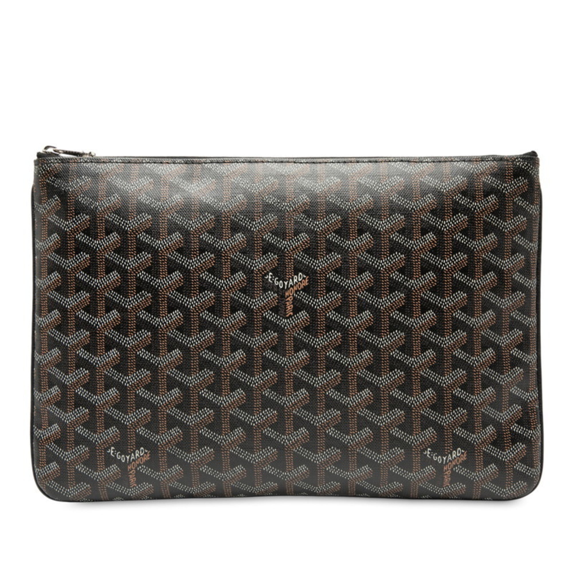 Goyard Brown White Pvc Clutch Bag (Pre-Owned)