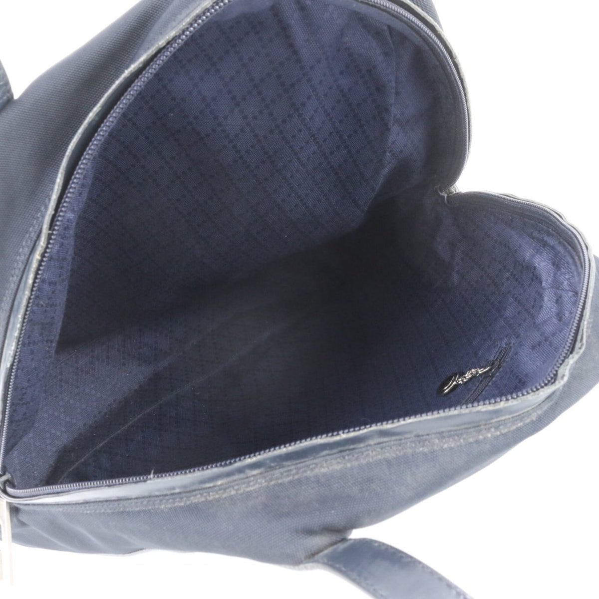 Gucci Navy Leather Canvas Handbag Shoulder Bag (Pre-Owned)