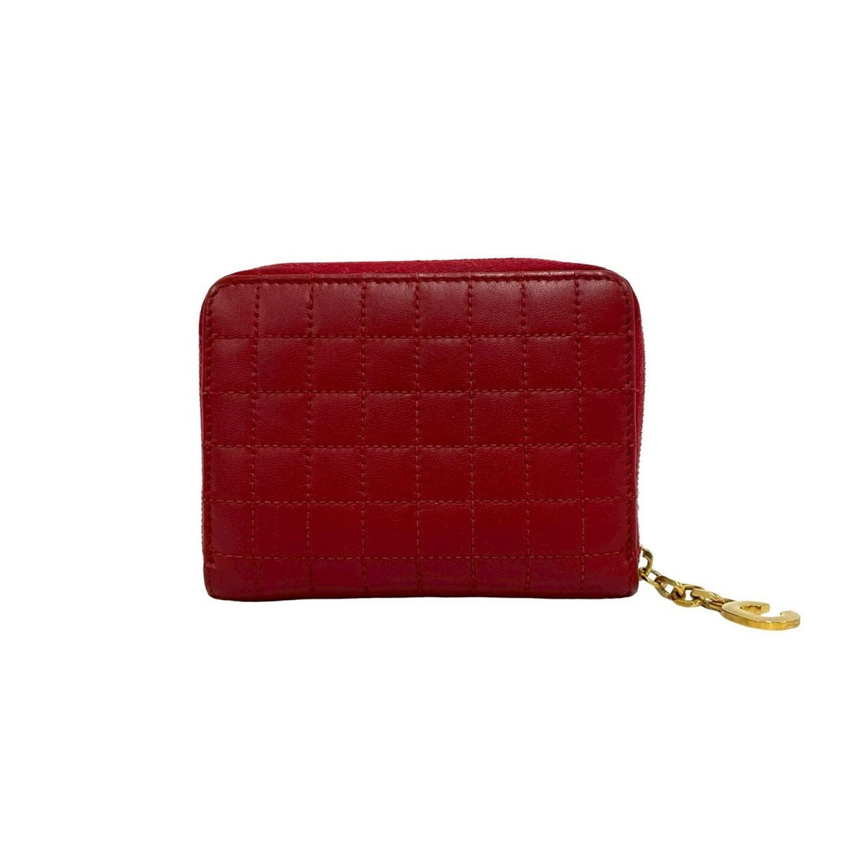 Celine Red Color Leather Wallet (Bi-Fold) (Pre-Owned)
