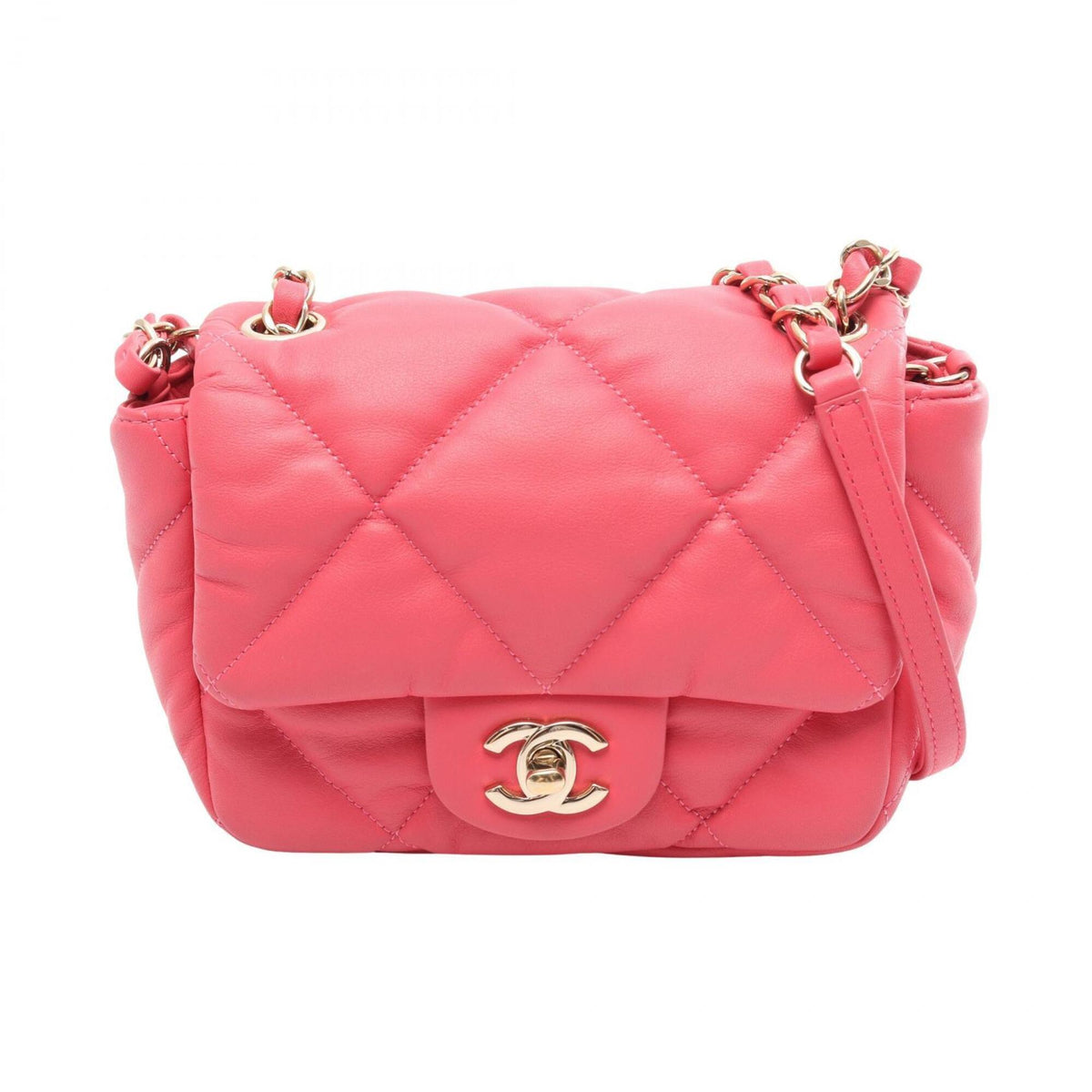 Chanel Pink Leather Handbag Shoulder Bag (Pre-Owned)