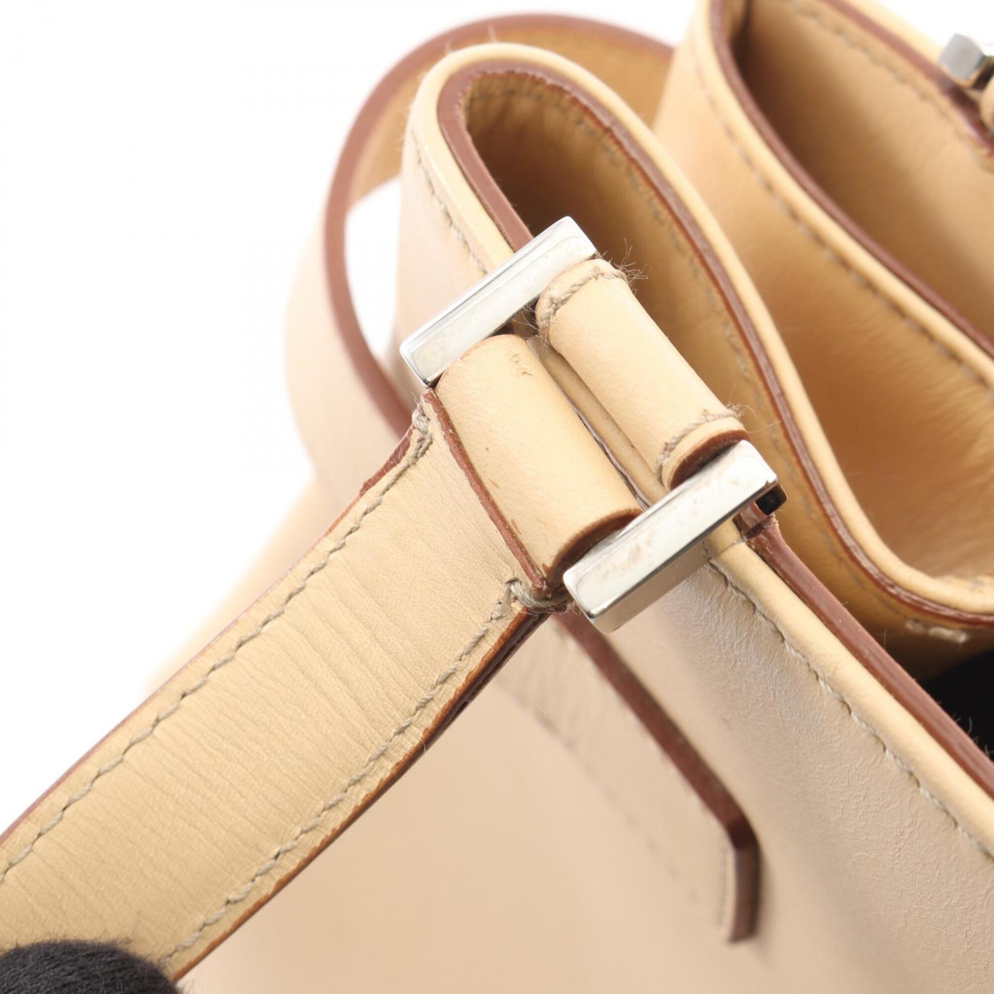 Salvatore Ferragamo Beige Leather Handbag (Pre-Owned)