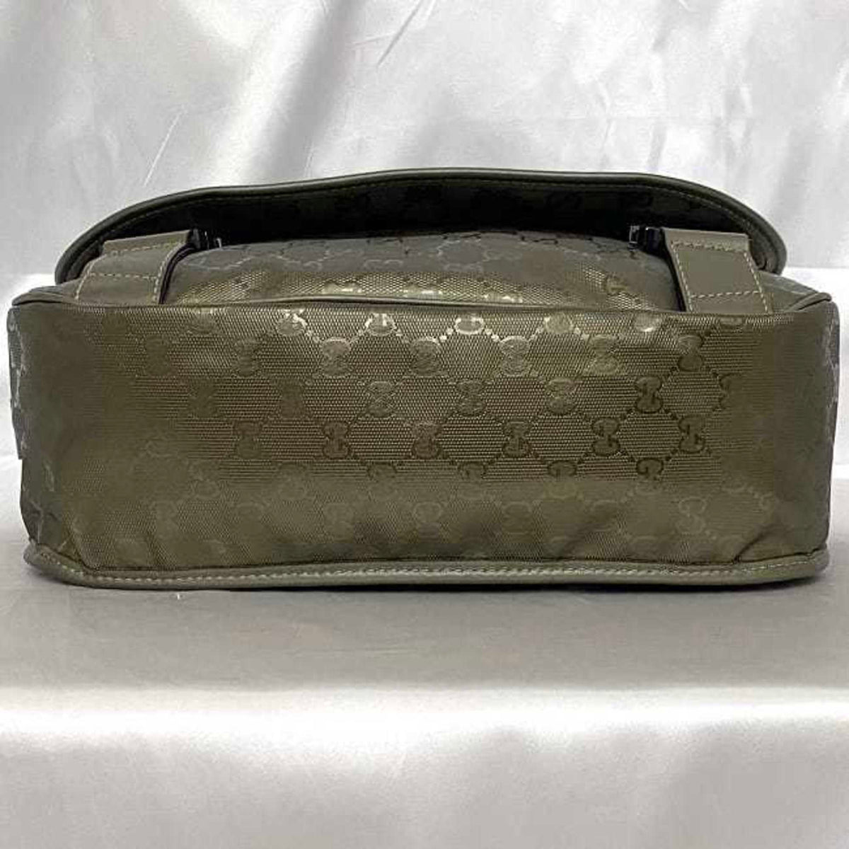 Gucci Green Khaki Coated Canvas Shoulder Bag (Pre-Owned)