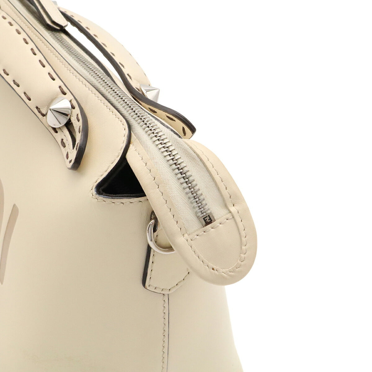 Fendi Cream Canvas Handbag Shoulder Bag (Pre-Owned)