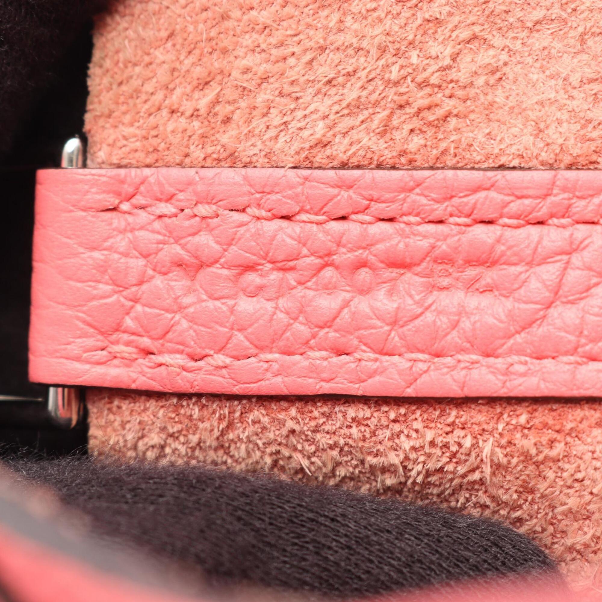 Hermes Pink Rose Azalee Taurillon Clemence Leather Handbag (Pre-Owned)
