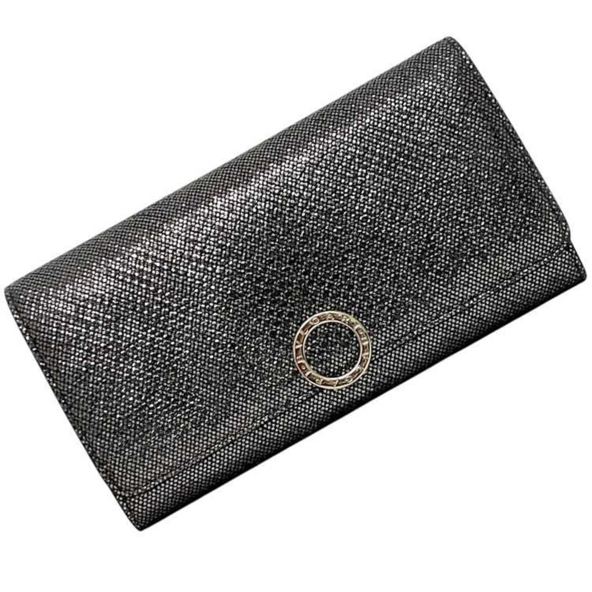 Bvlgari Bvlgari Bvlgari Silver Leather Long Wallet (Bi-Fold) (Pre-Owned)