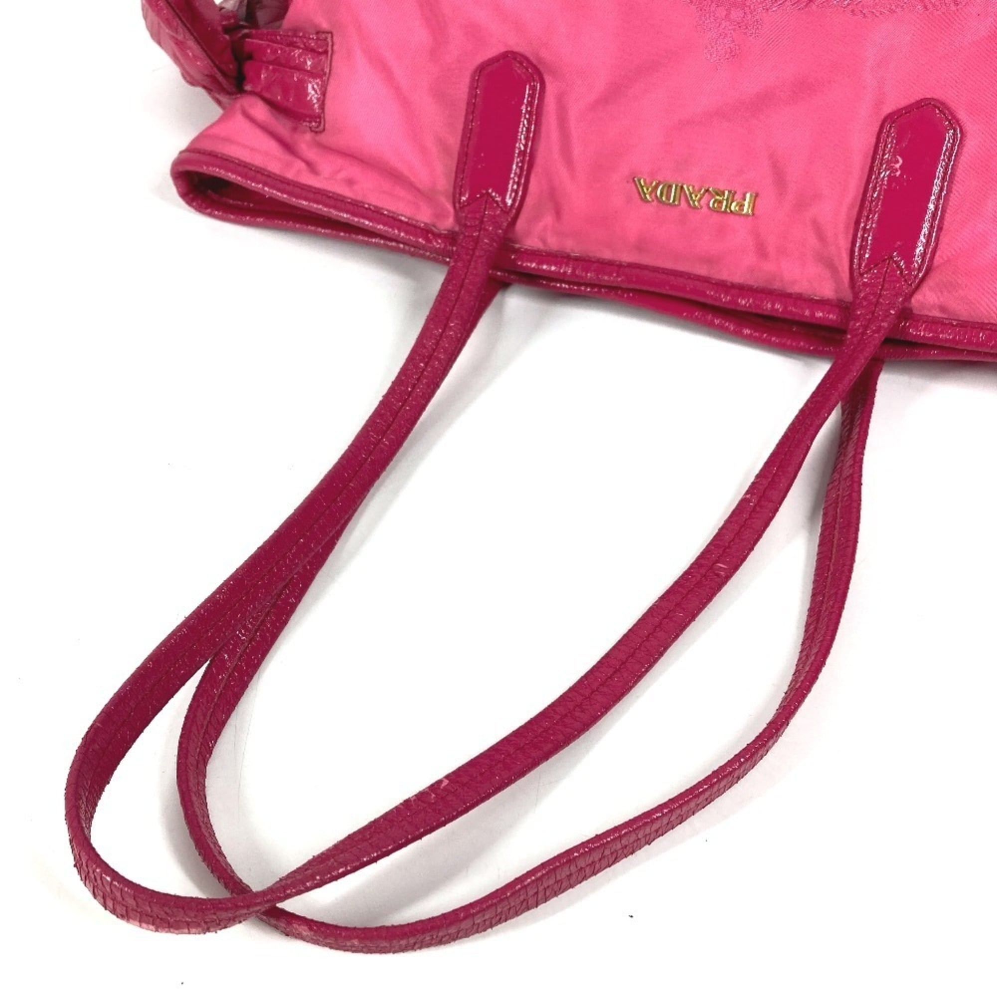 Prada Pink Nylon Shoulder Bag Tote Bag (Pre-Owned)