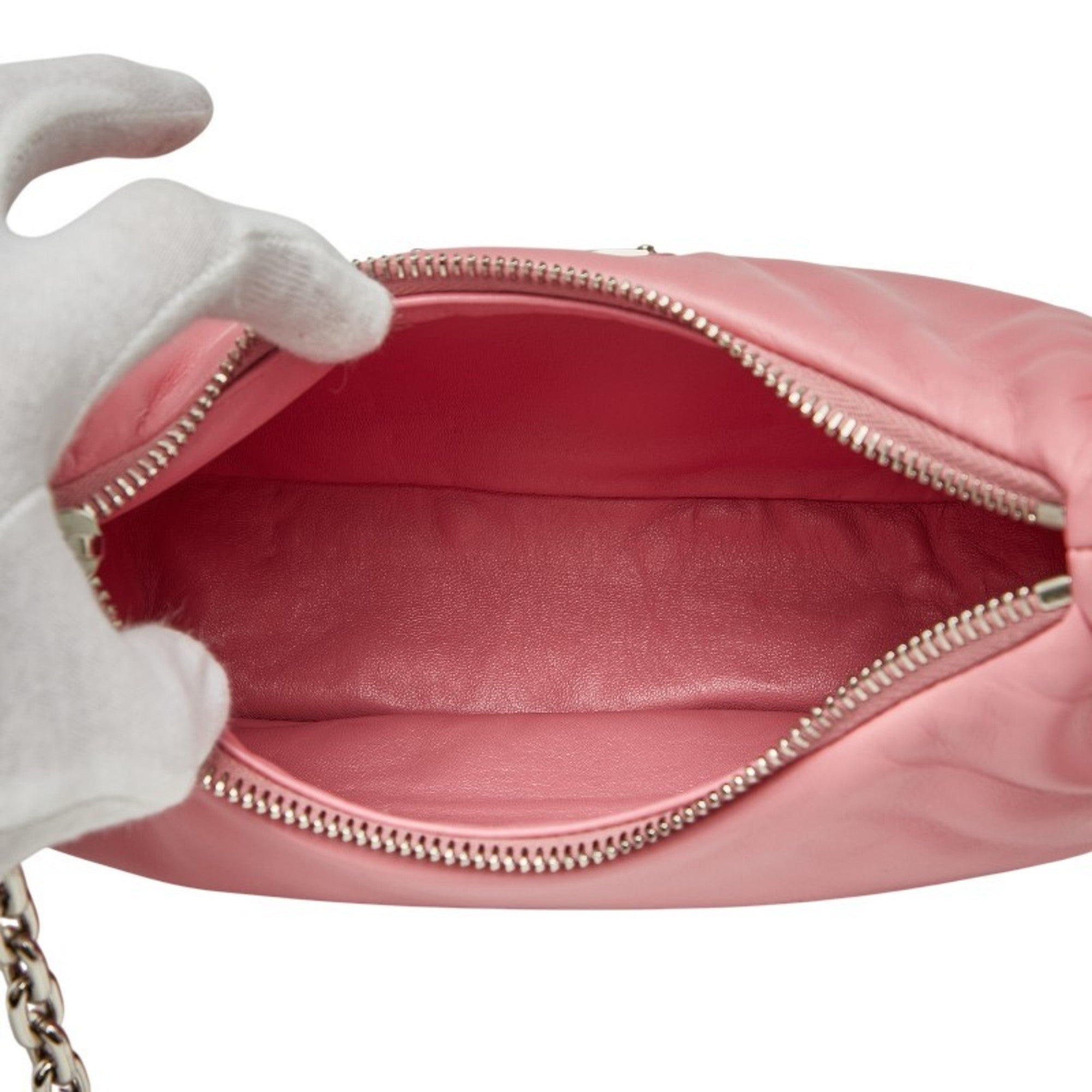 Prada Pink Leather Handbag Pouch Shoulder Bag (Pre-Owned)