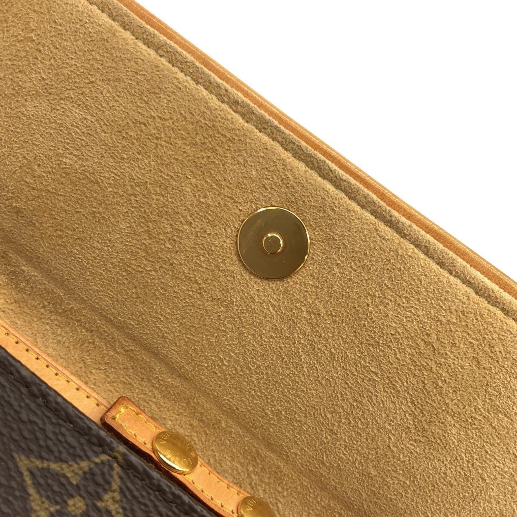 Louis Vuitton Marron Coated Canvas Pochette Shoulder Bag (Pre-Owned)