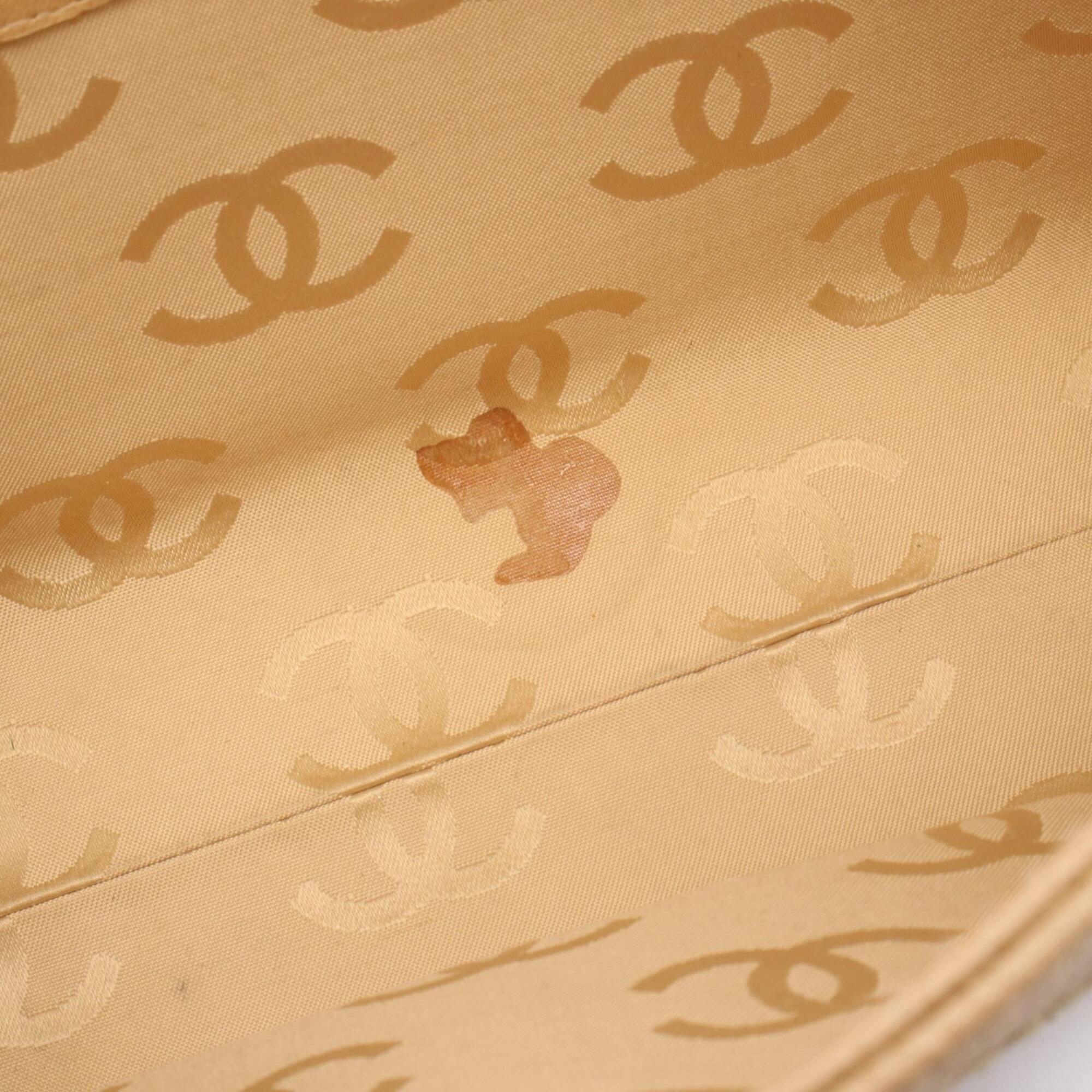Chanel Beige Grained Calfskin Handbag Tote Bag (Pre-Owned)