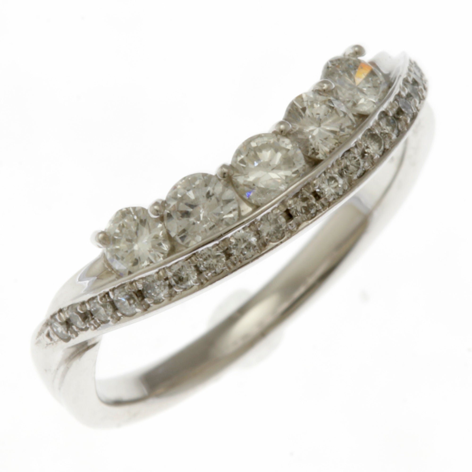 Unbranded Silver White Gold (18K) Band Ring (Pre-Owned)