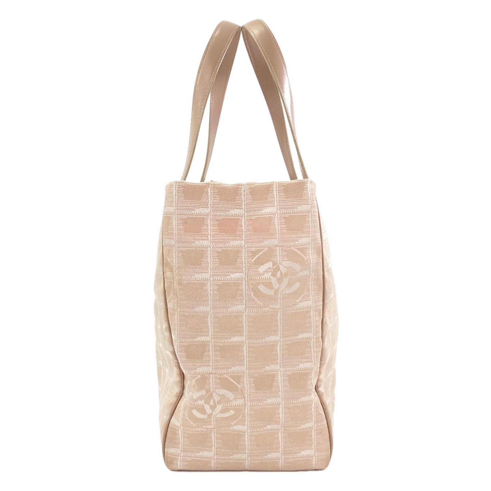 Chanel New Travel Line Beige Jacquard Tote Bag (Pre-Owned)