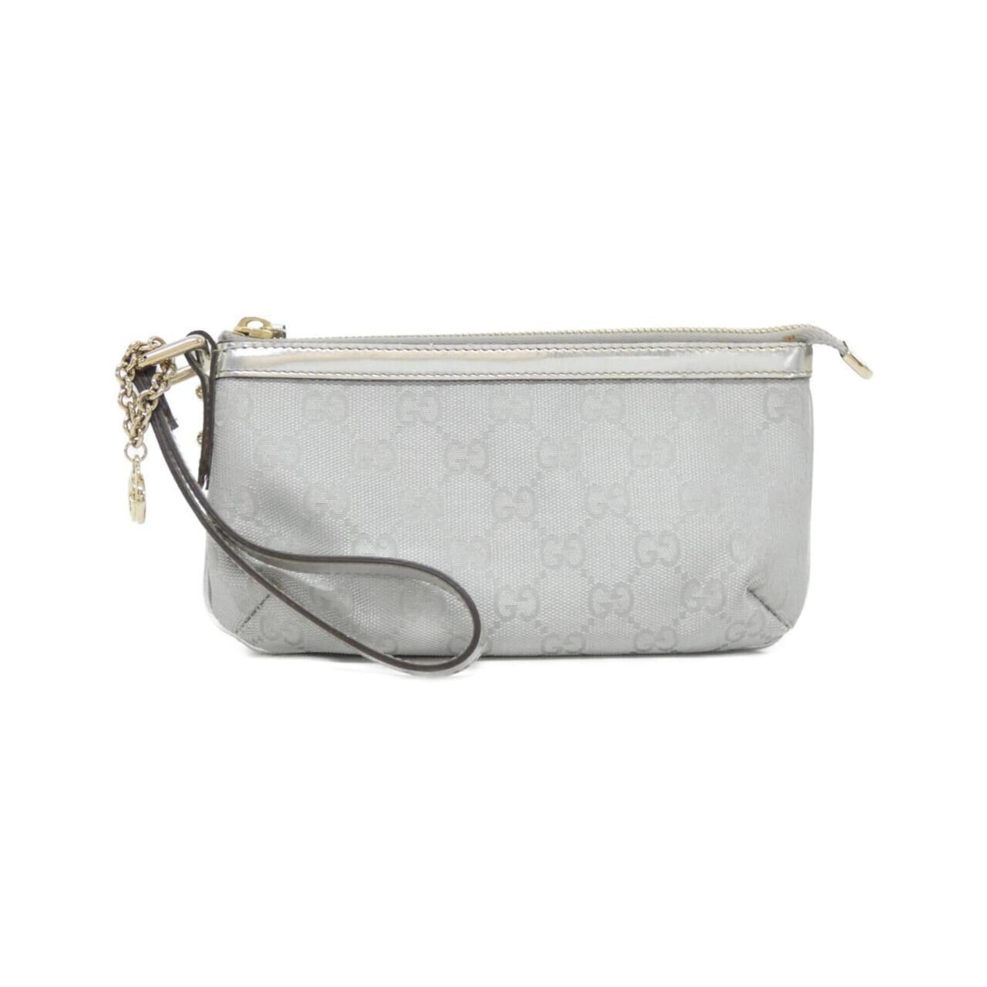 Gucci Gg Canvas Silver Gg Canvas Handbag (Pre-Owned)