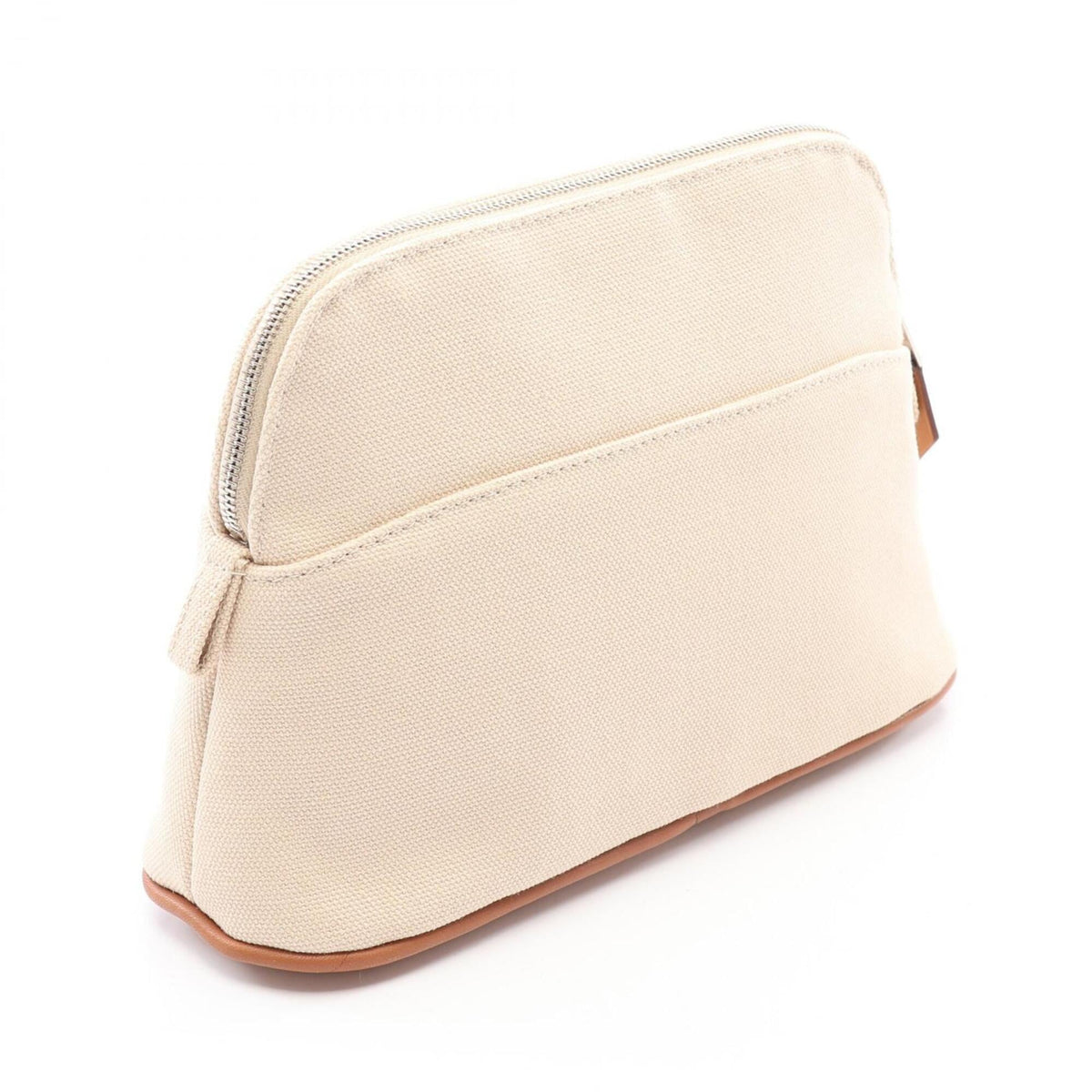 Hermes Ivory Natural Canvas Leather Pouch (Pre-Owned)