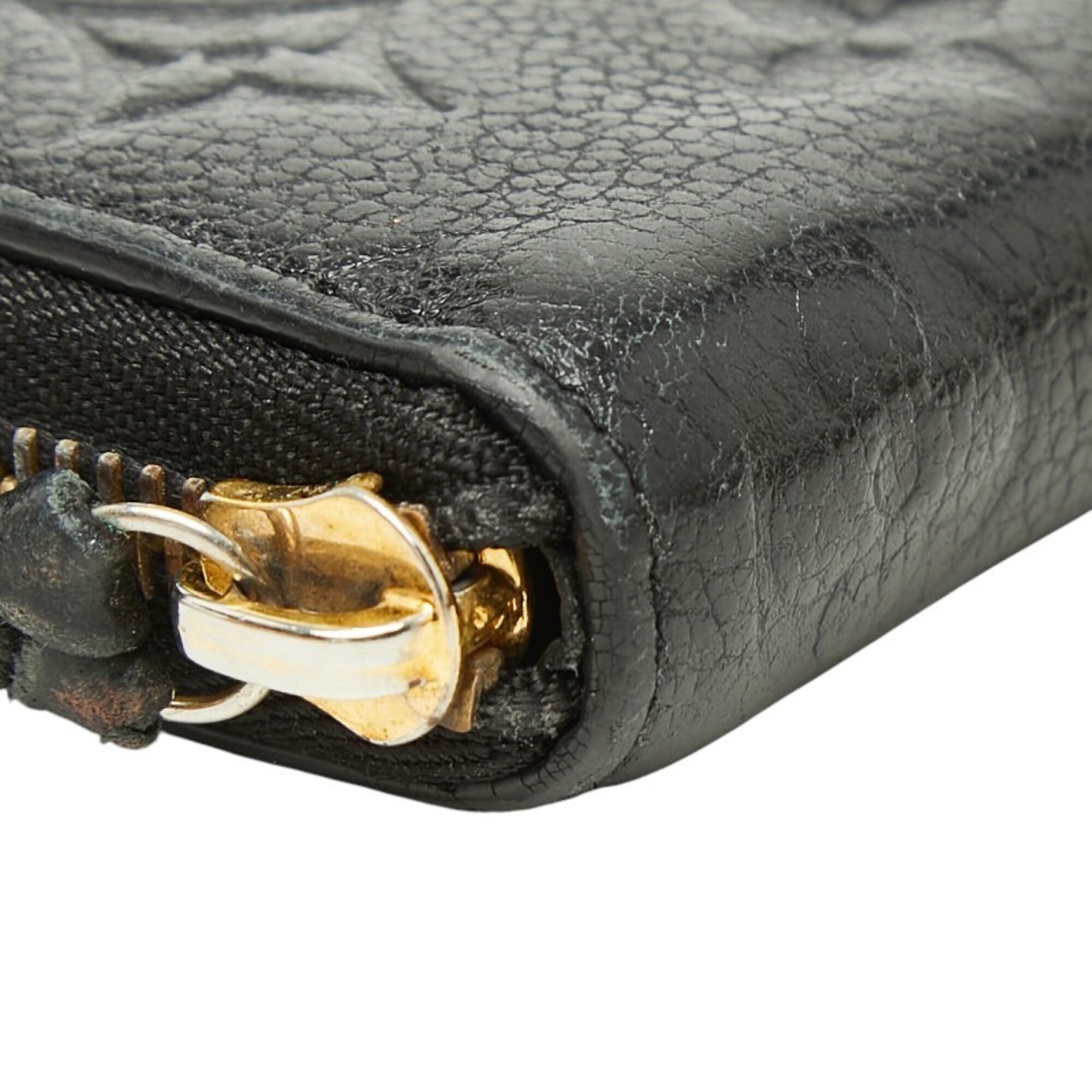 Louis Vuitton Black Leather Long Wallet (Bi-Fold) (Pre-Owned)