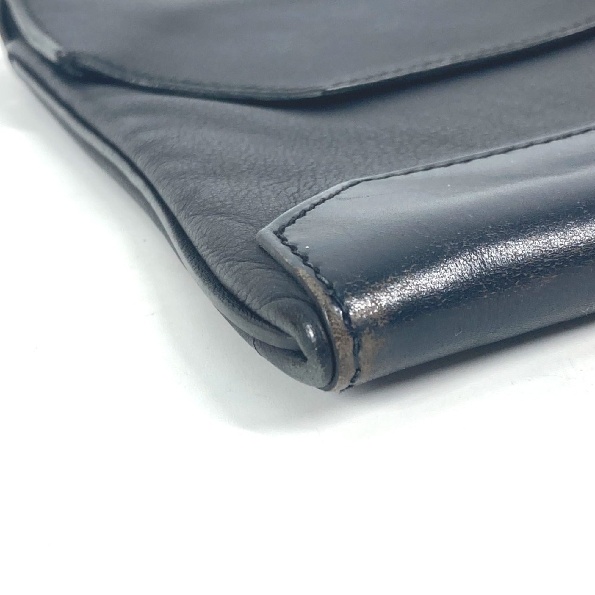 Hermes Navy Leather Clutch Bag Pouch (Pre-Owned)