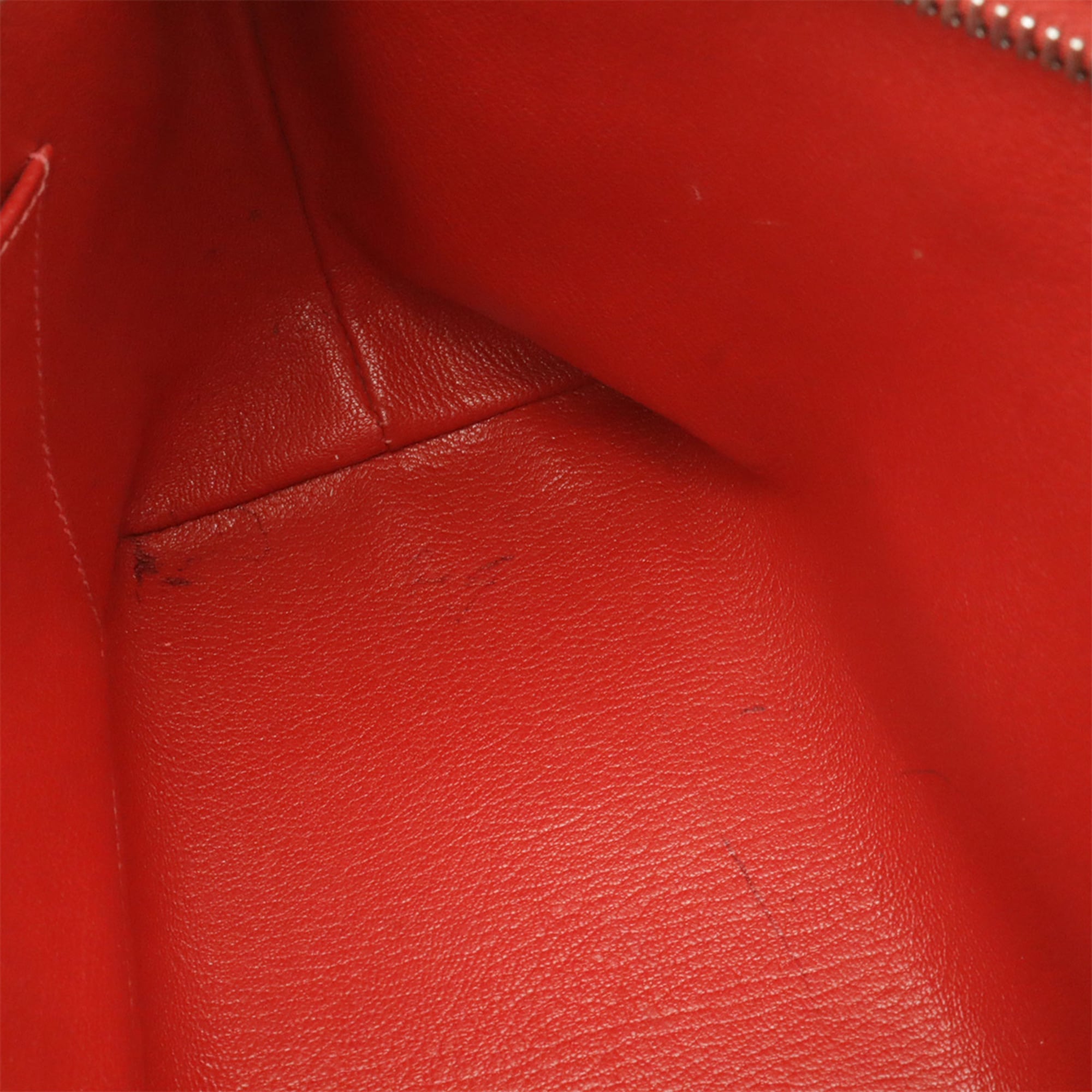 Hermes Rouge Vif White Togo Leather Shoulder Bag (Pre-Owned)