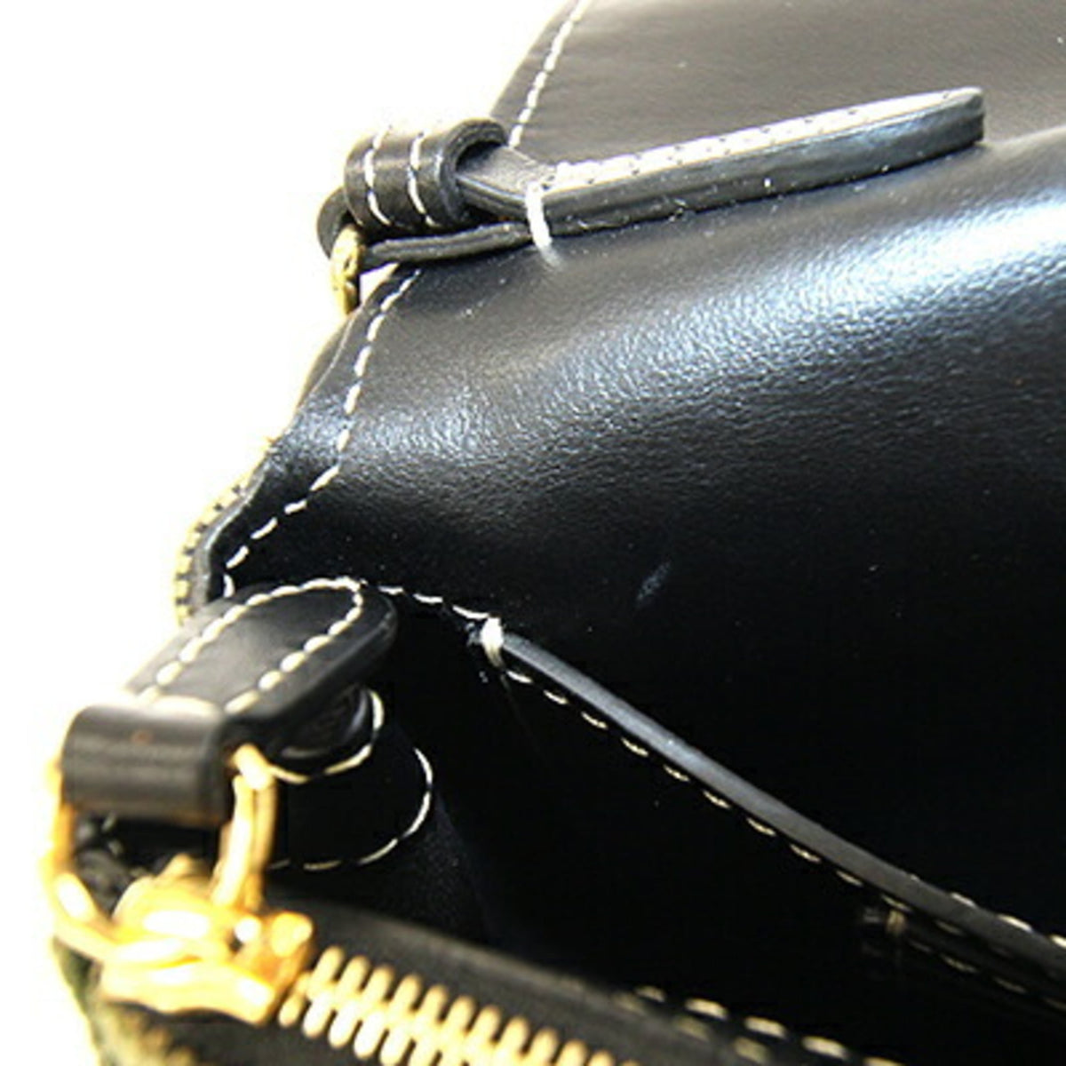 Burberry Black Green Canvas Leather Clutch Bag Handbag (Pre-Owned)