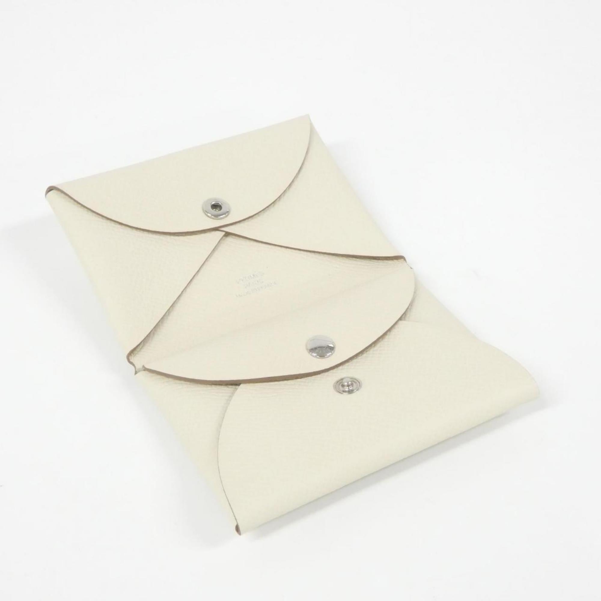 Hermes White Epsom Leather Coin Purse/Coin Case (Pre-Owned)