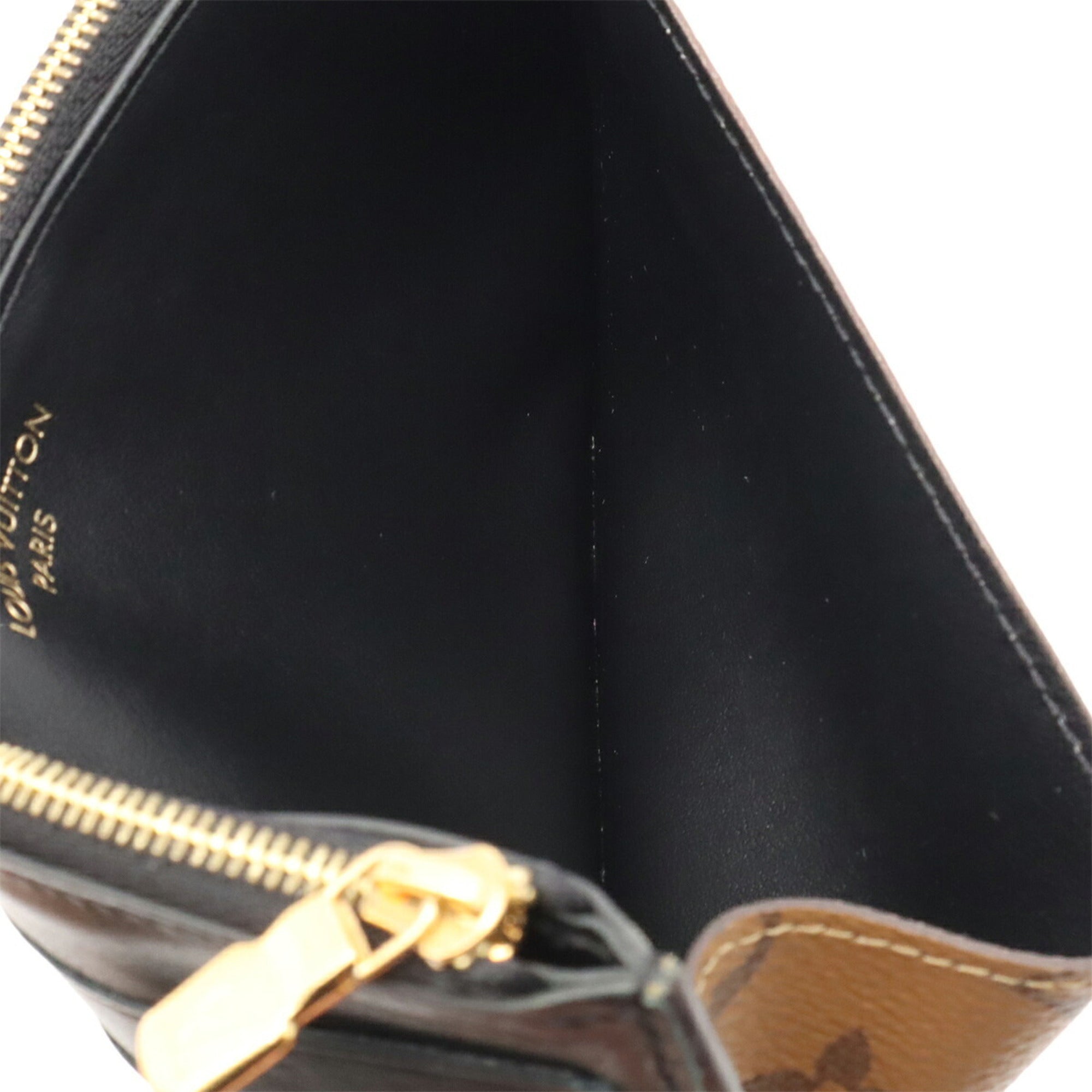 Louis Vuitton Black Brown Monogram Monogram Reverse Card Wallet (Pre-Owned)