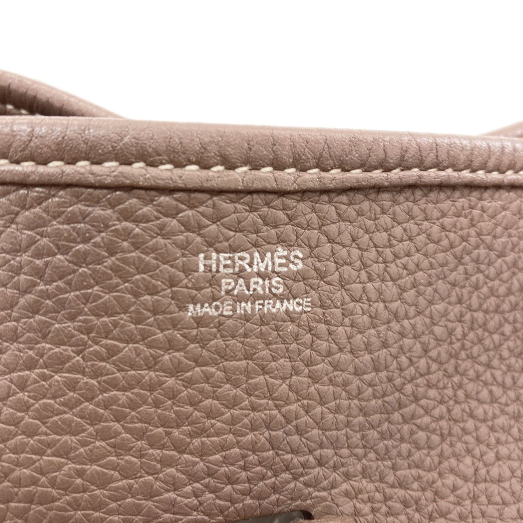 Hermes Etoupe Gray Taurillon Clemence Leather Shoulder Bag (Pre-Owned)