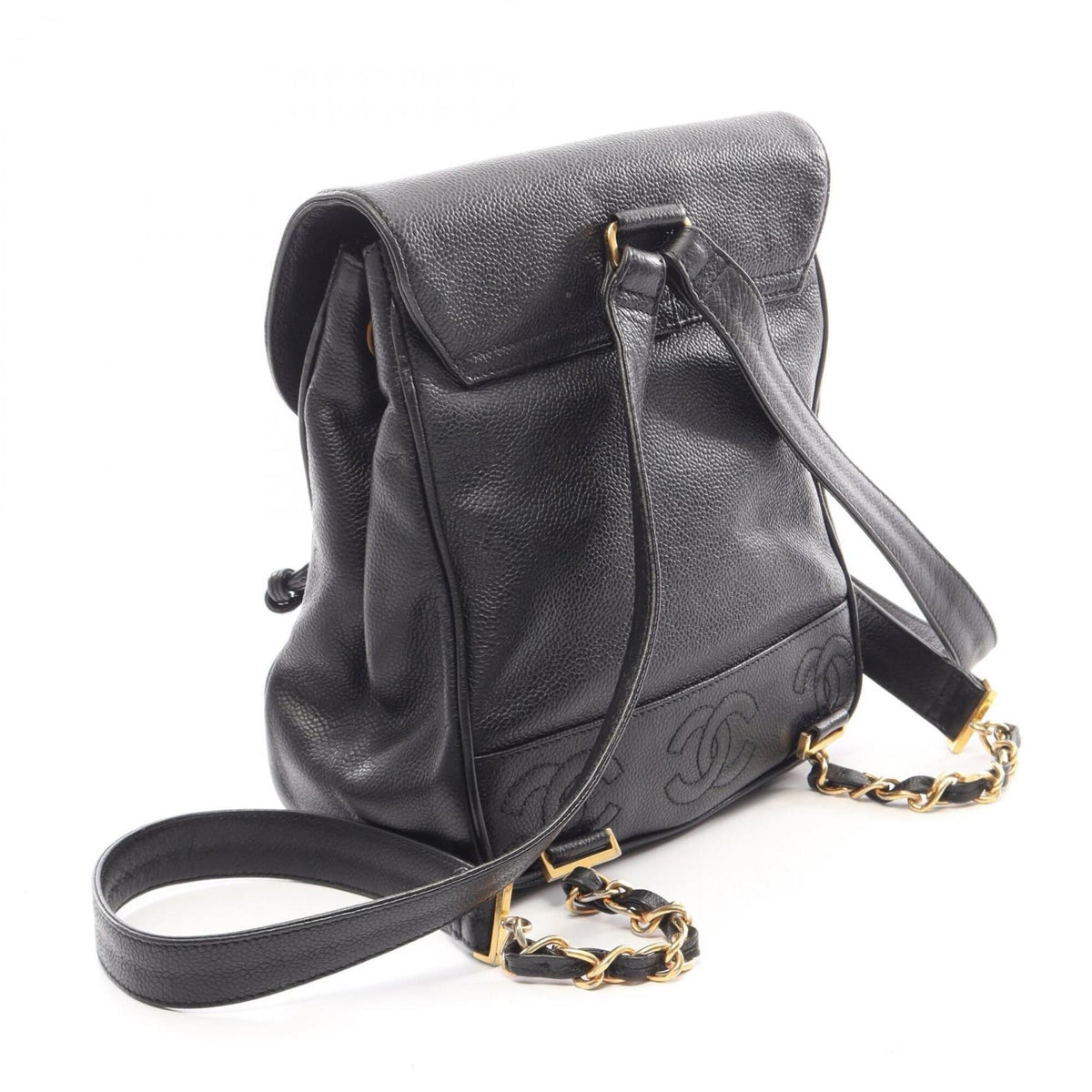 Chanel Black Grained Calfskin Backpack (Pre-Owned)